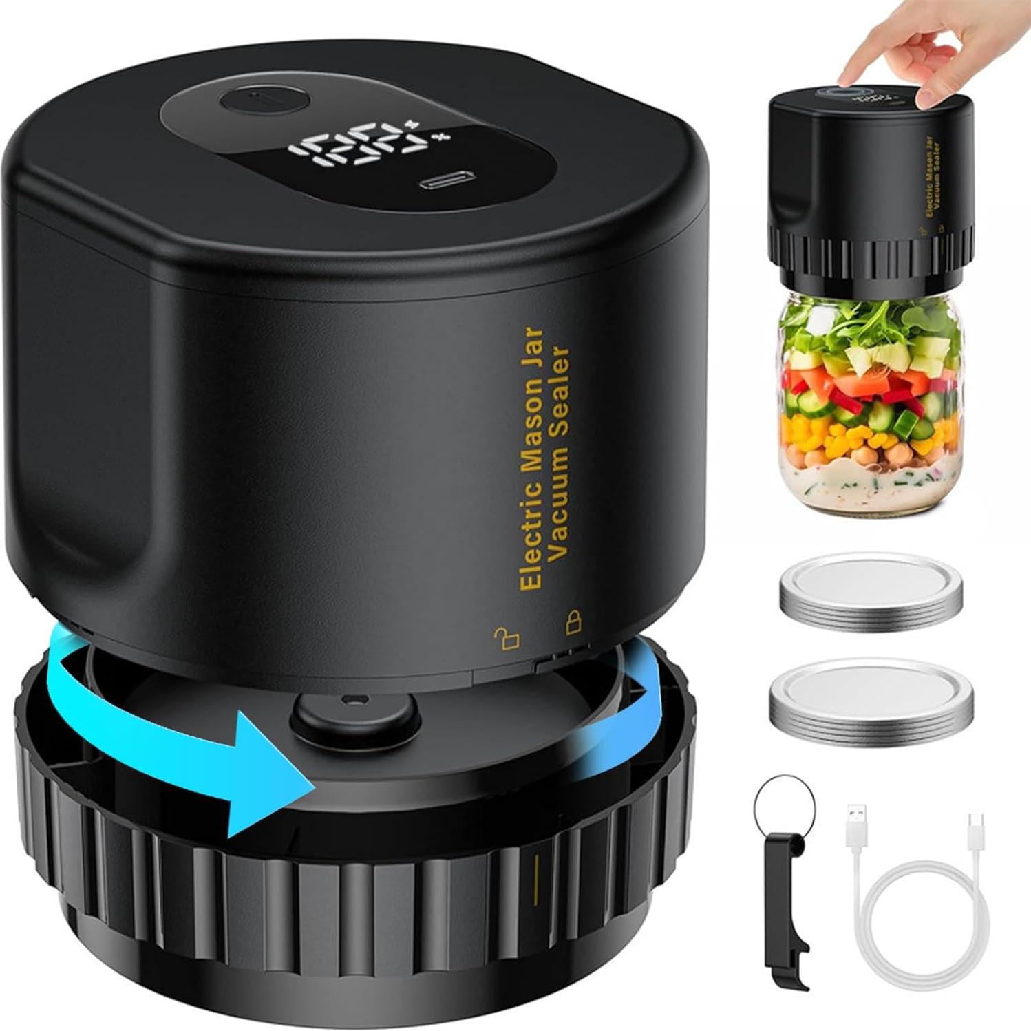 Sellador al vacío eléctrico Newise para tarros de mason - Kit completo