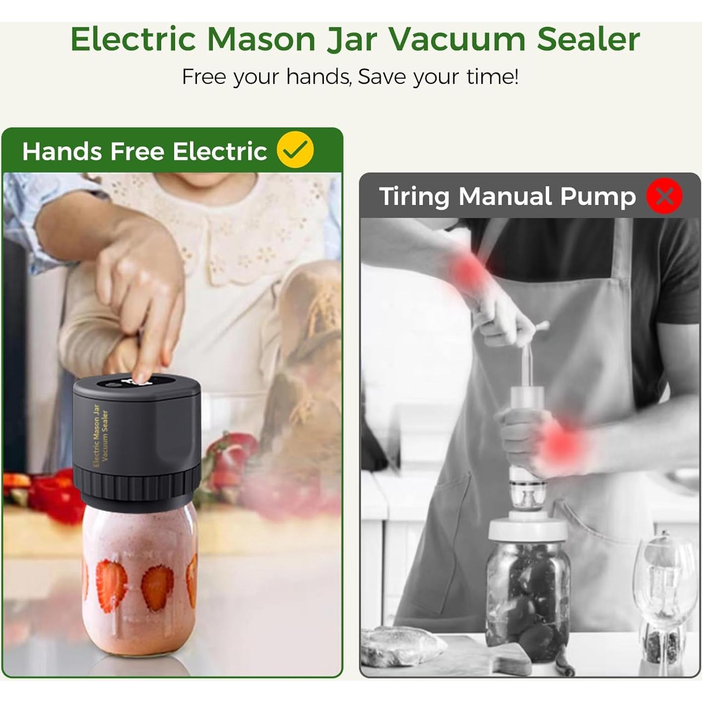 Sellador al vacío eléctrico Newise para tarros de mason - Kit completo