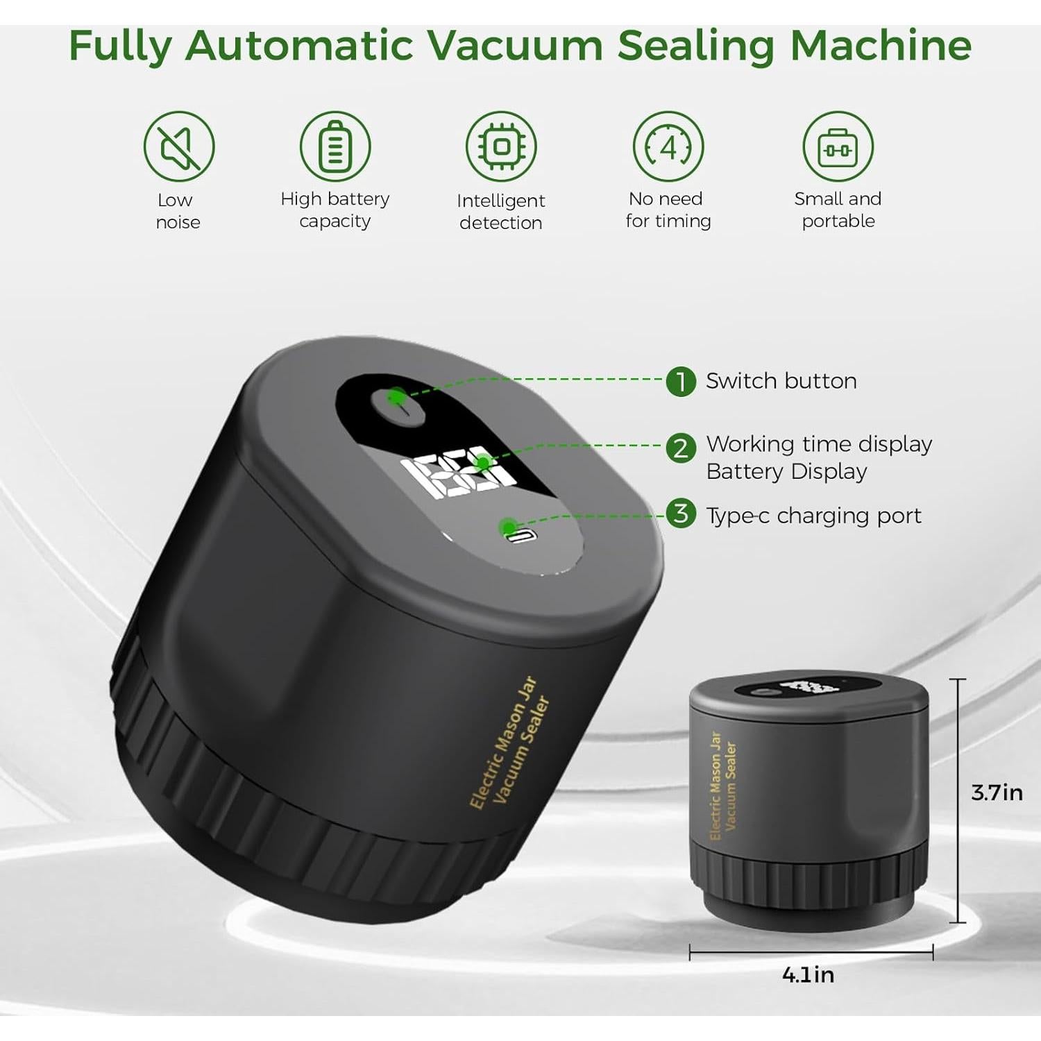 Sellador al vacío eléctrico Newise para tarros de mason - Kit completo