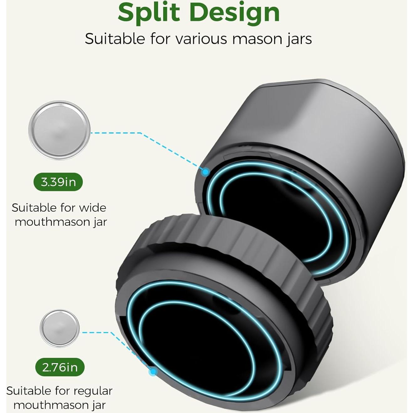 Sellador al vacío eléctrico Newise para tarros de mason - Kit completo