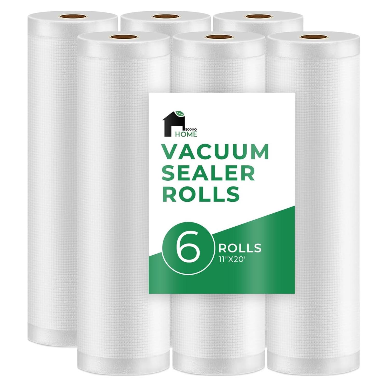 Bolsas de Sellado al Vacío EconoHome 11"x20' - Paquete de 6