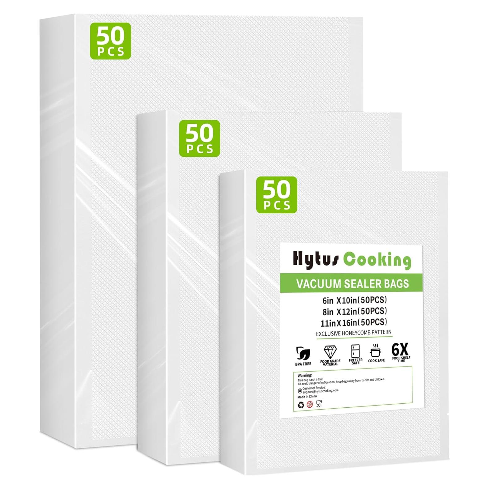 Bolsas de Sellado al Vacío HytusCooking 150 Pack 11x16, 8x12, 6x10