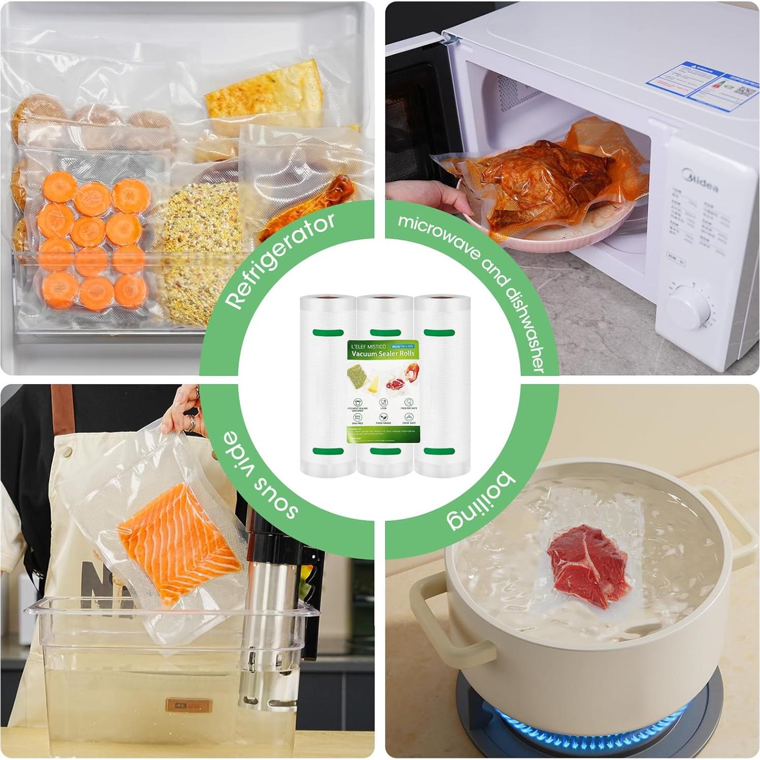 Bolsas de Sellado al Vacío L'ELEF MISTICO 28 cm x 12.2 m (3 Rollos)