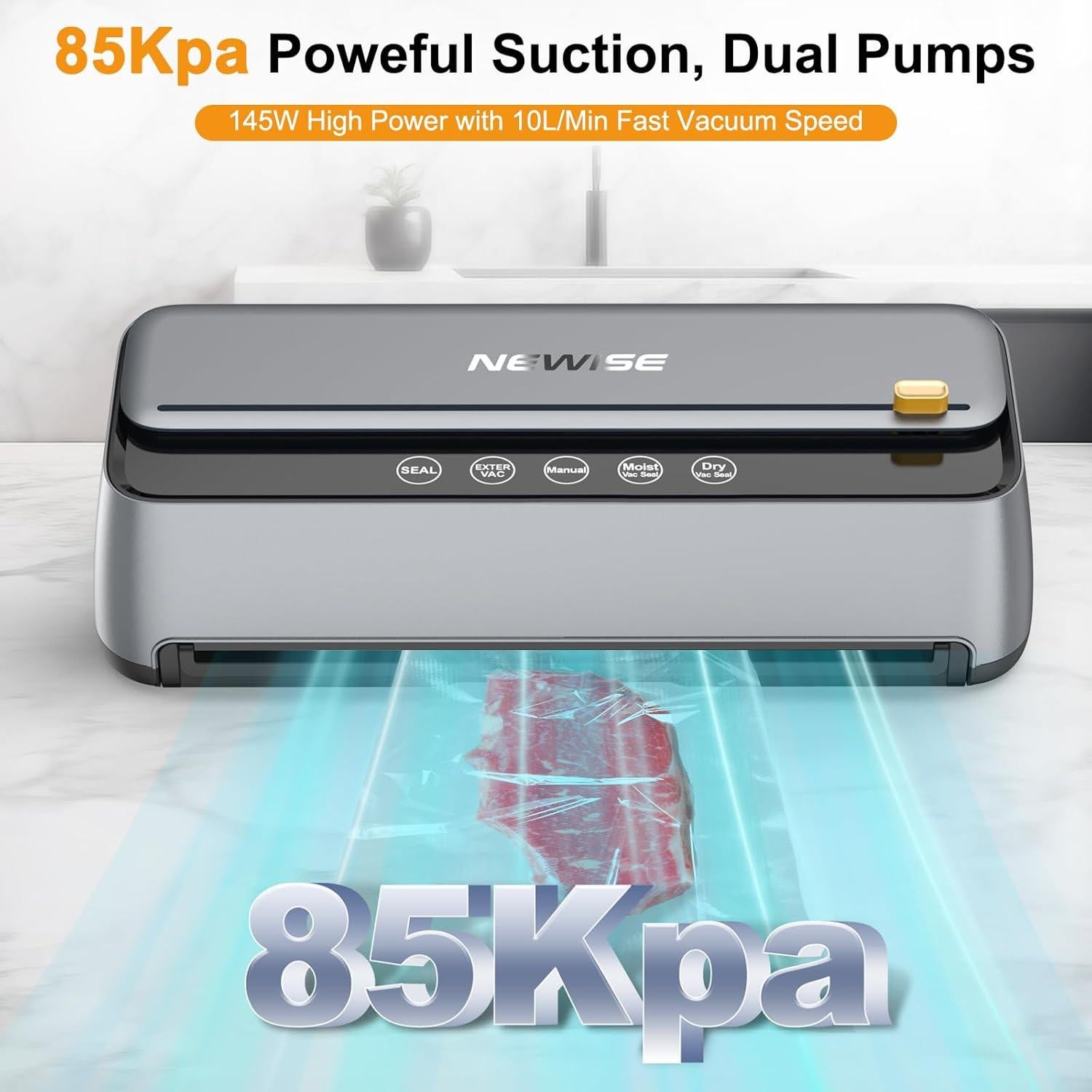 Sellador de Vacío Automático Newise VS002 85Kpa Doble Bomba