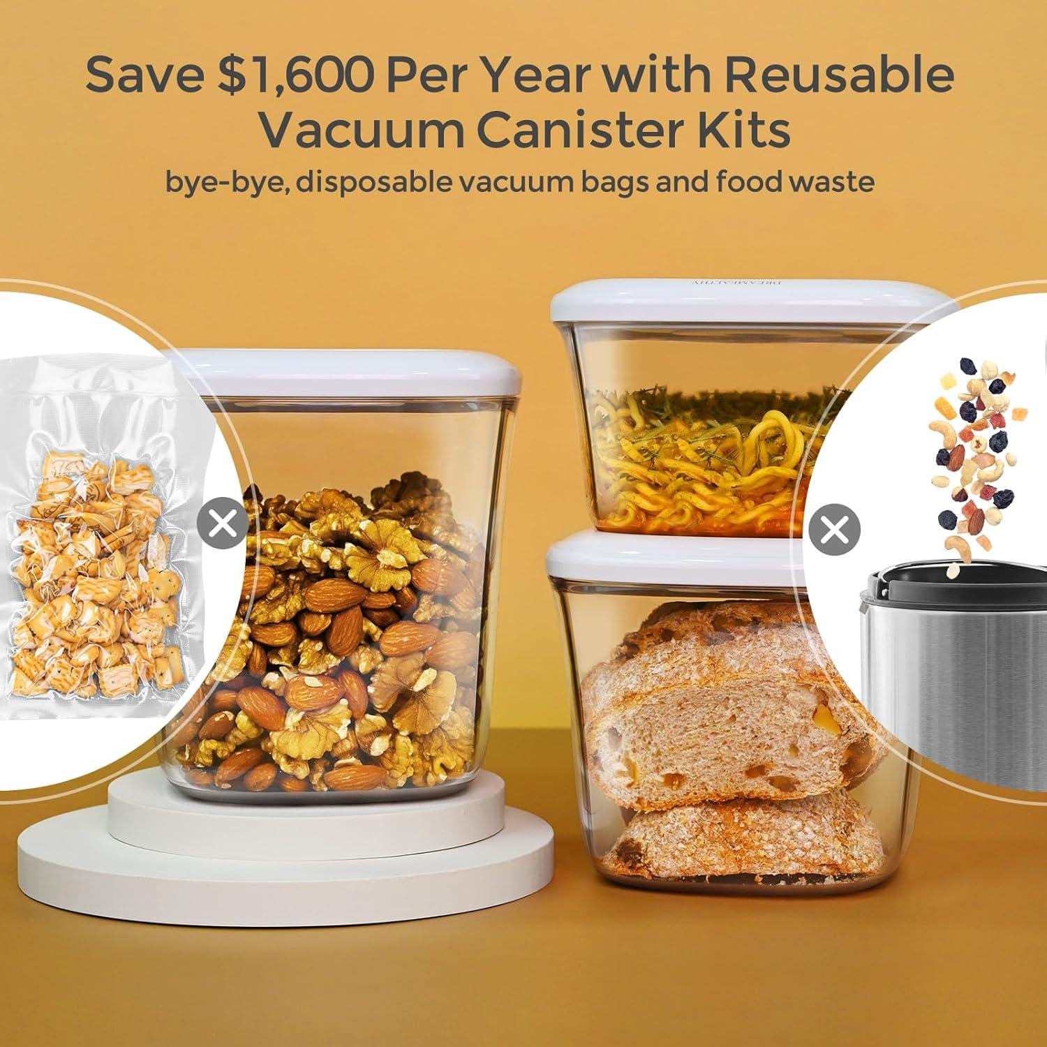 Set de Contenedores al Vacío Dreamealthy 1L y 1.5L con Sellador