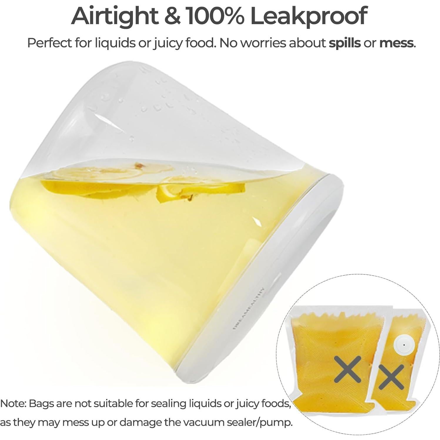 Set de Contenedores al Vacío Dreamealthy 1L y 1.5L con Sellador