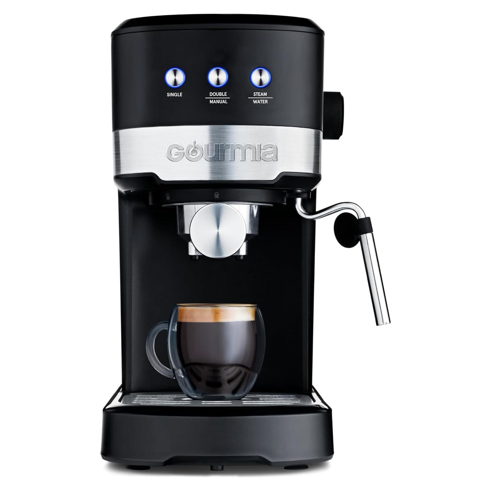 Máquina de Espresso Gourmia GCM4225 15 Bar con Varita de Espuma 1.2L