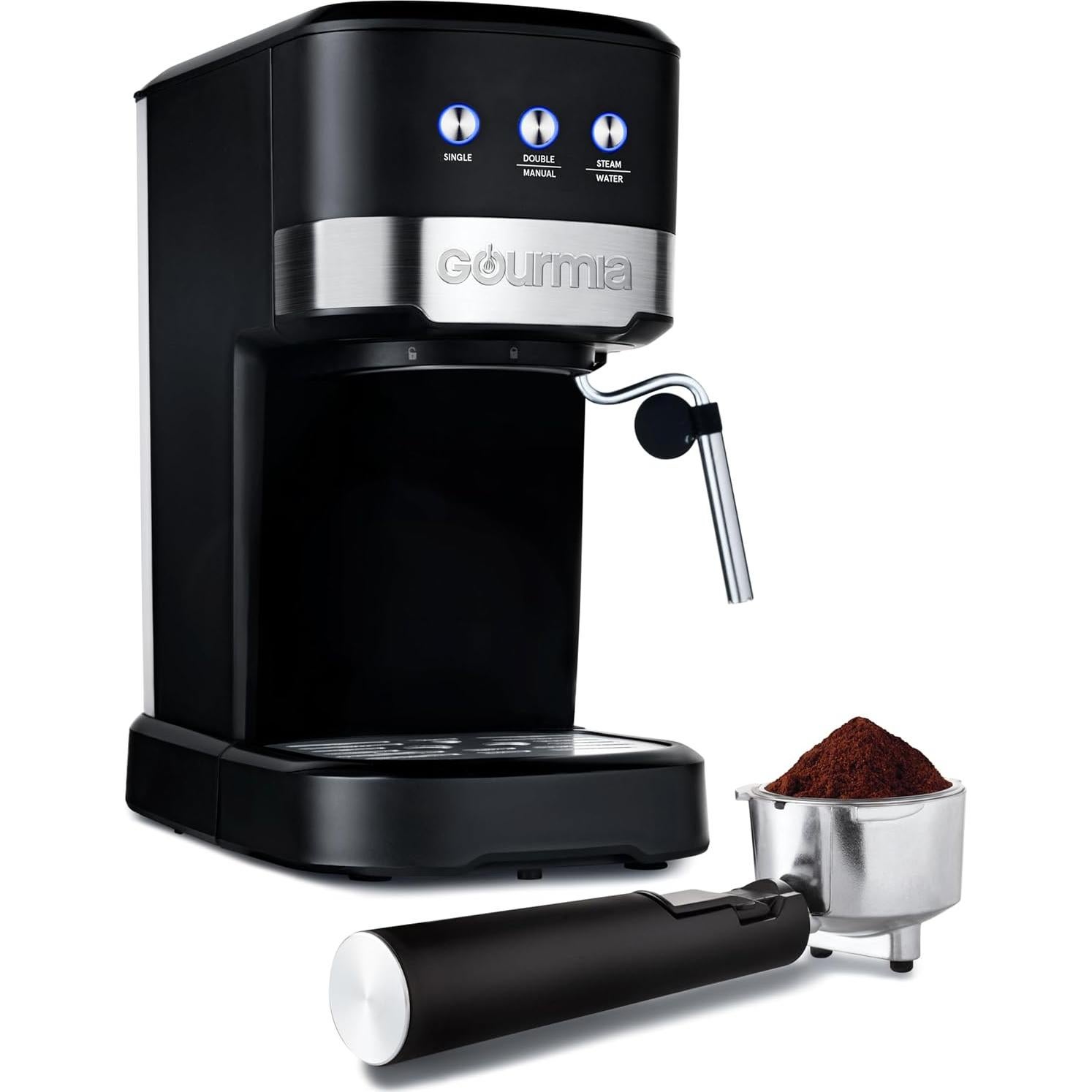 Máquina de Espresso Gourmia GCM4225 15 Bar con Varita de Espuma 1.2L