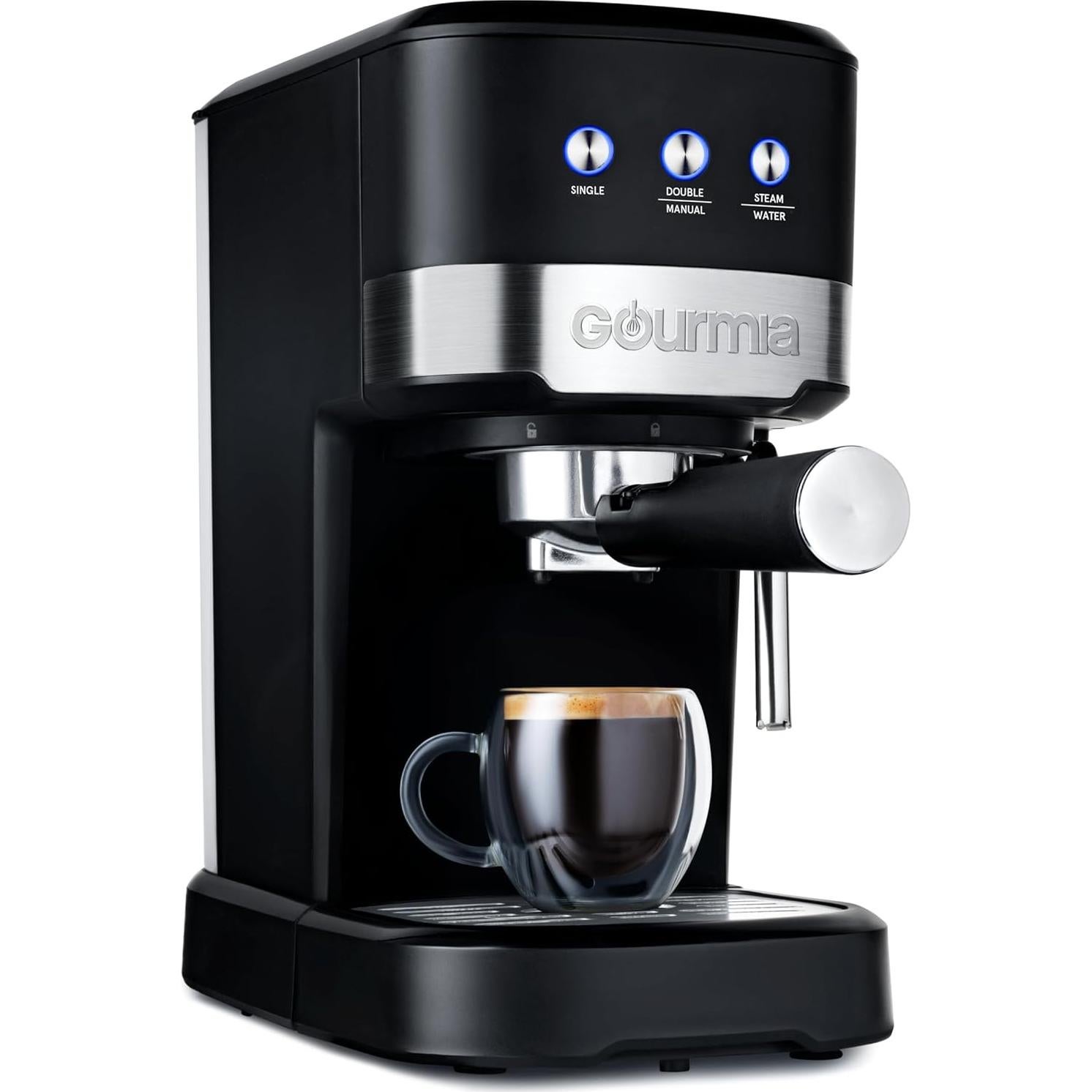 Máquina de Espresso Gourmia GCM4225 15 Bar con Varita de Espuma 1.2L