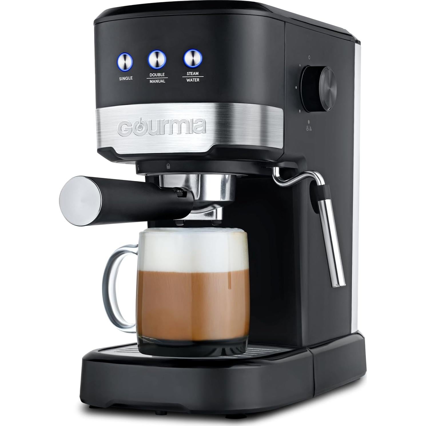 Máquina de Espresso Gourmia GCM4225 15 Bar con Varita de Espuma 1.2L