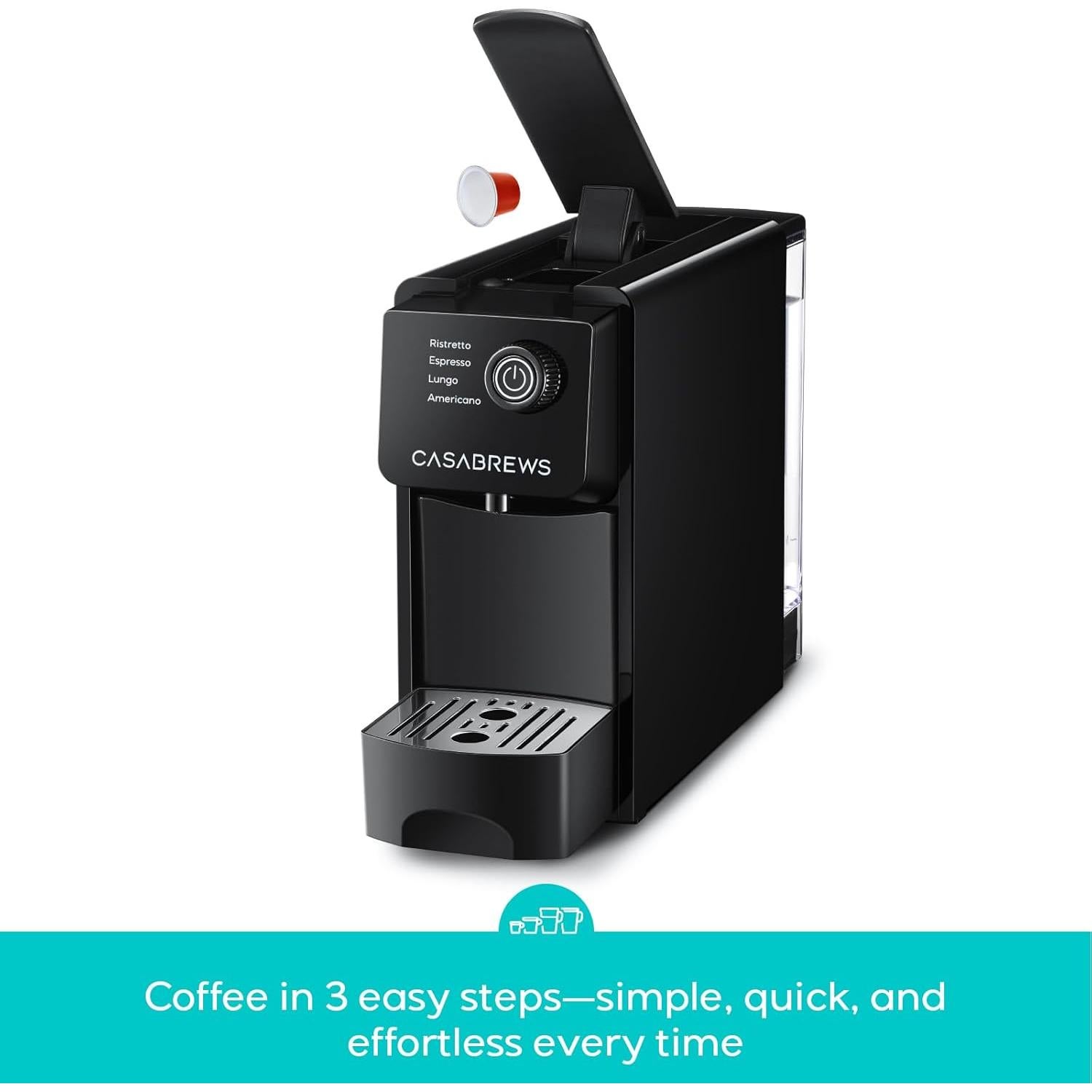 Máquina de Espresso CASABREWS CM7036E 20 Bar Compacta 0.62L