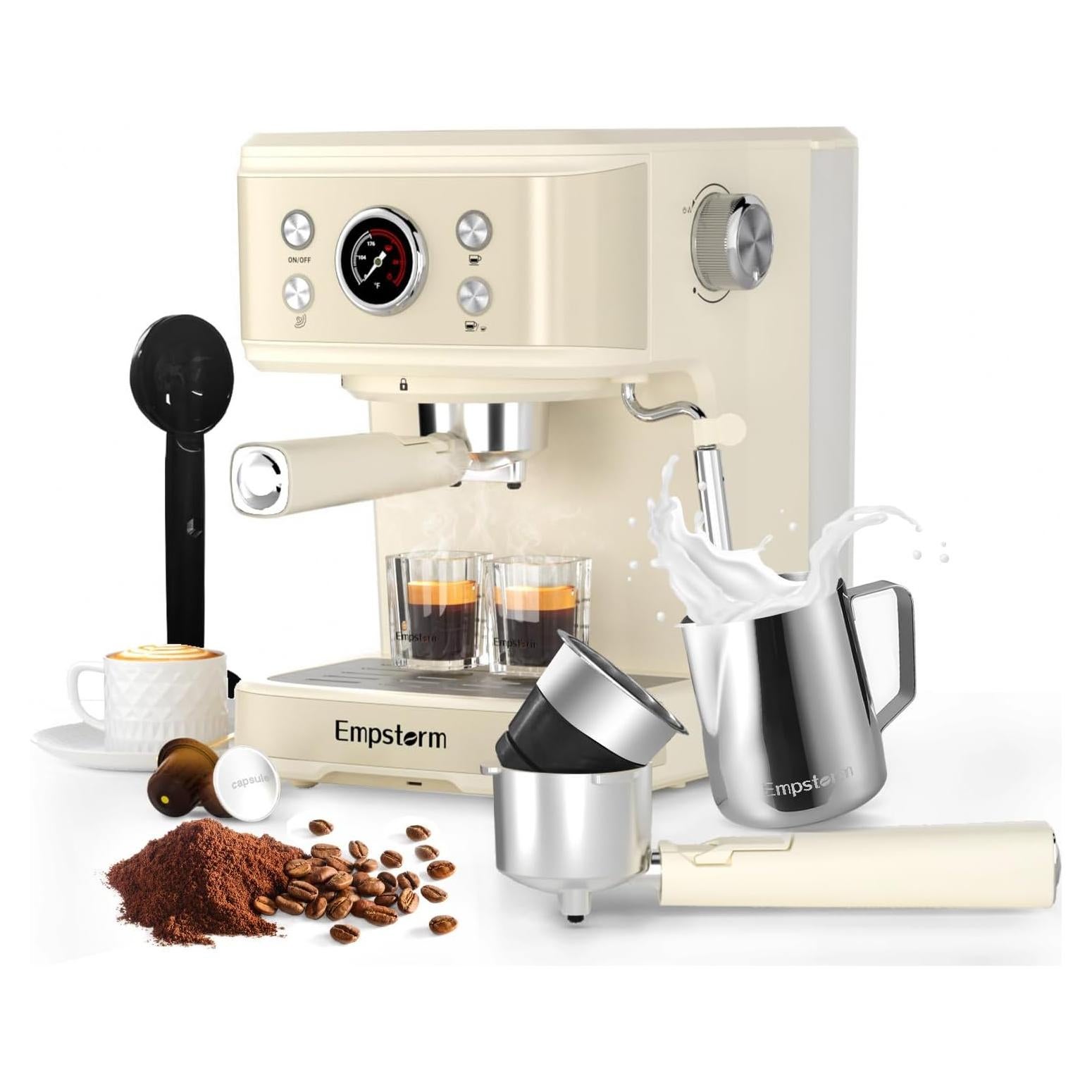 Máquina de Espresso Empstorm CM8501BF-UL 20 Bar 1.5L Blanca