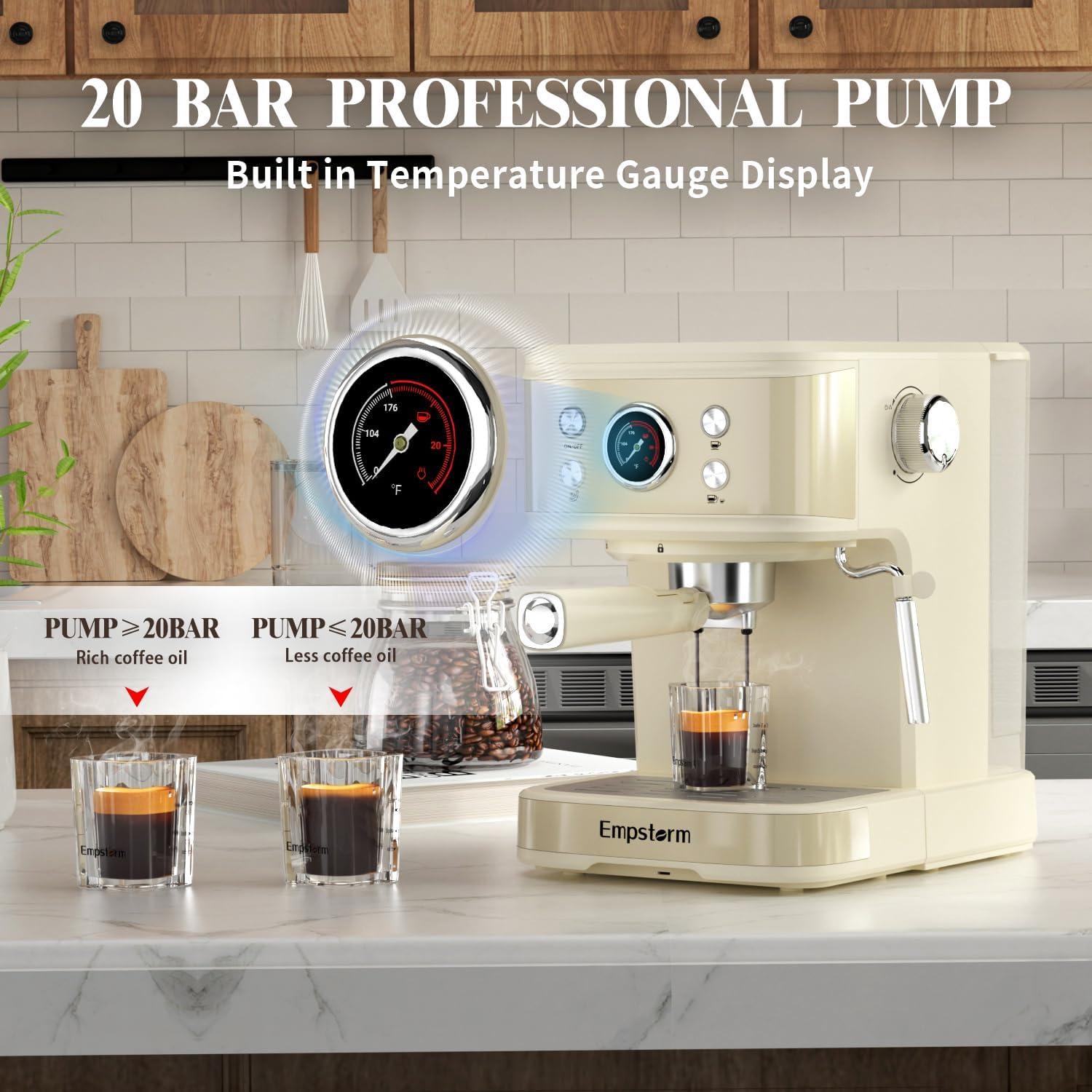 Máquina de Espresso Empstorm CM8501BF-UL 20 Bar 1.5L Blanca