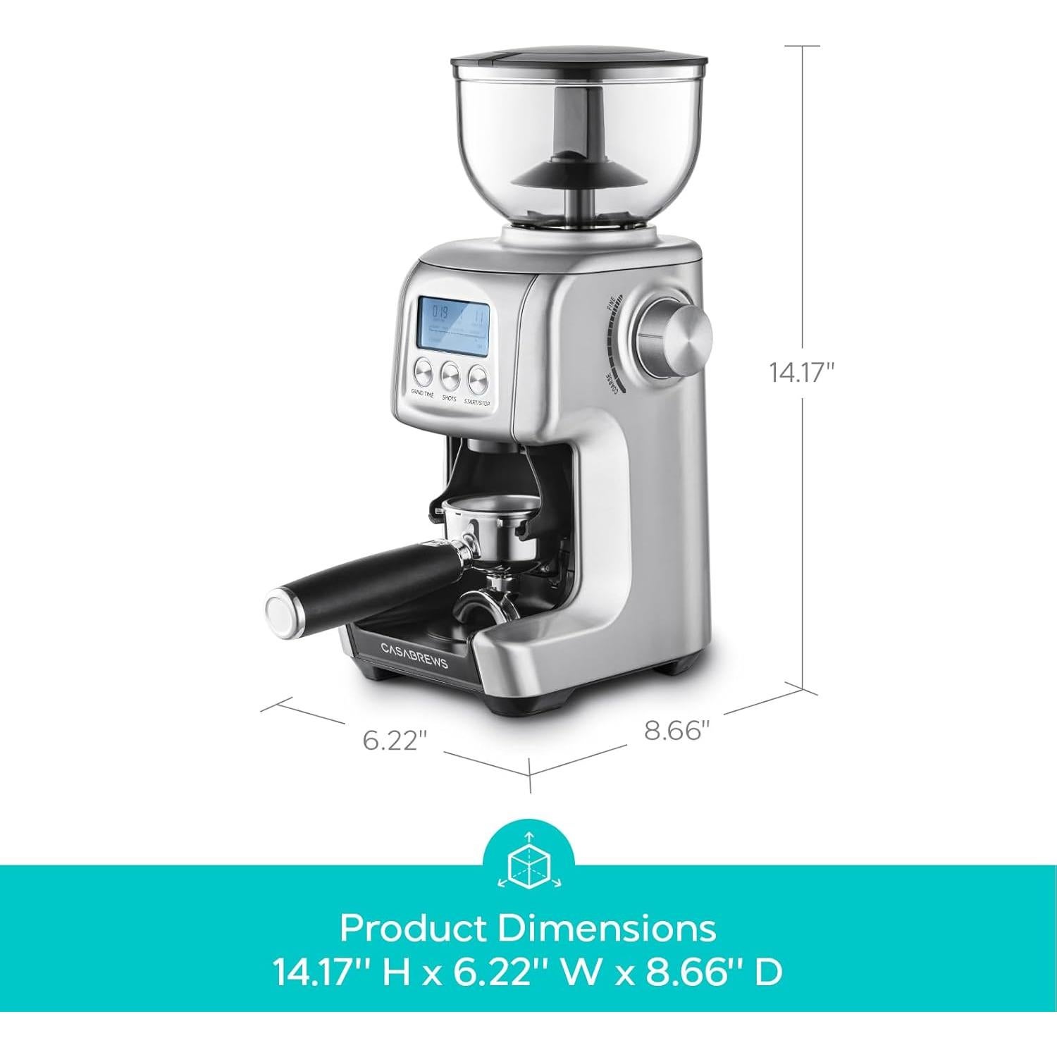 Molinillo de Café Eléctrico CASABREWS TORNADO 396g 77 Niveles