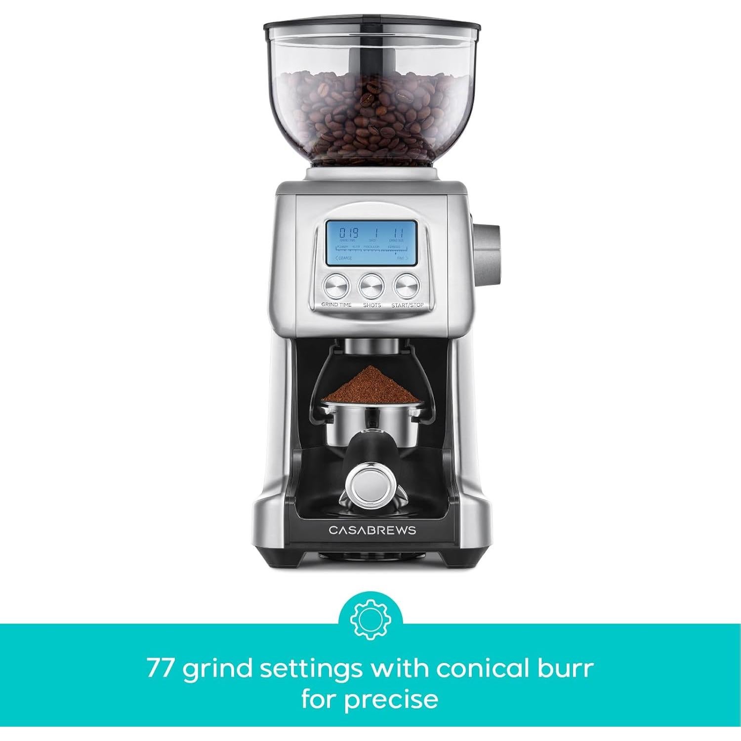 Molinillo de Café Eléctrico CASABREWS TORNADO 396g 77 Niveles