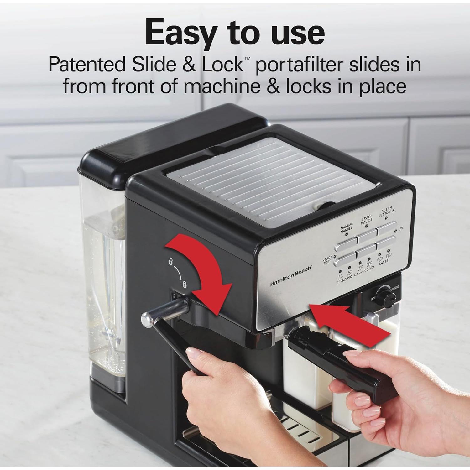 Máquina de Espresso Hamilton Beach 40750, 15 Bar, 2.07L