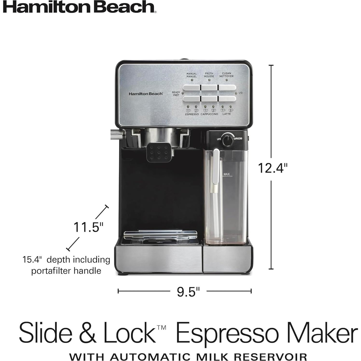 Máquina de Espresso Hamilton Beach 40750, 15 Bar, 2.07L