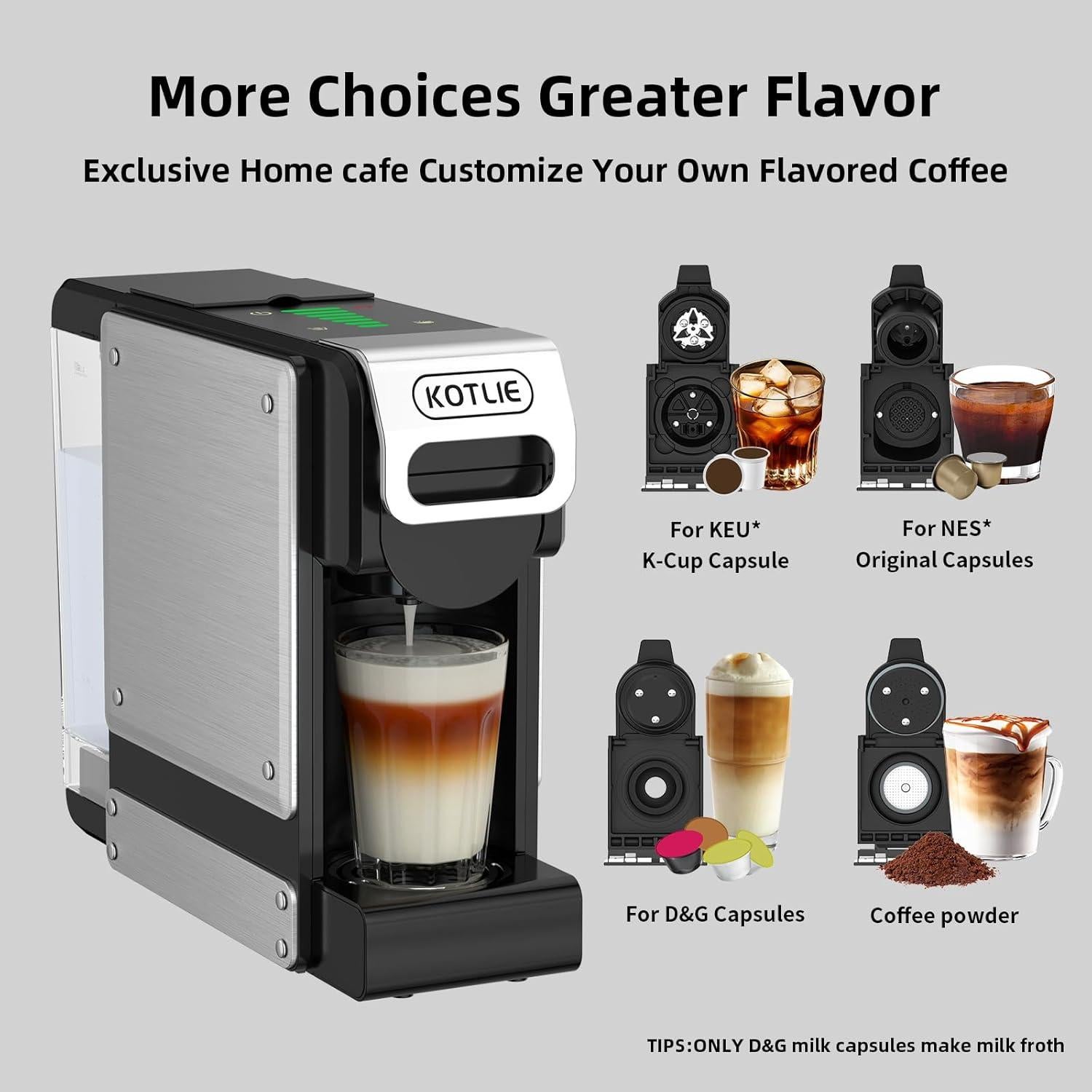 Cafetera KOTLIE ST-550 Espresso 19 Bar 1L Compacta Negra