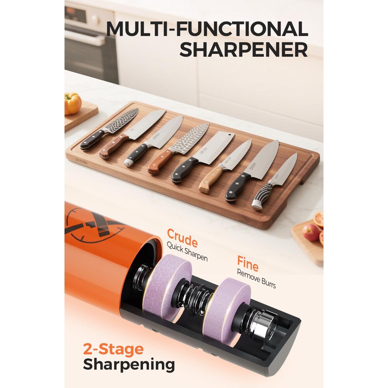 Afilador de cuchillos eléctrico LEFUGO 3 velocidades 7000RPM