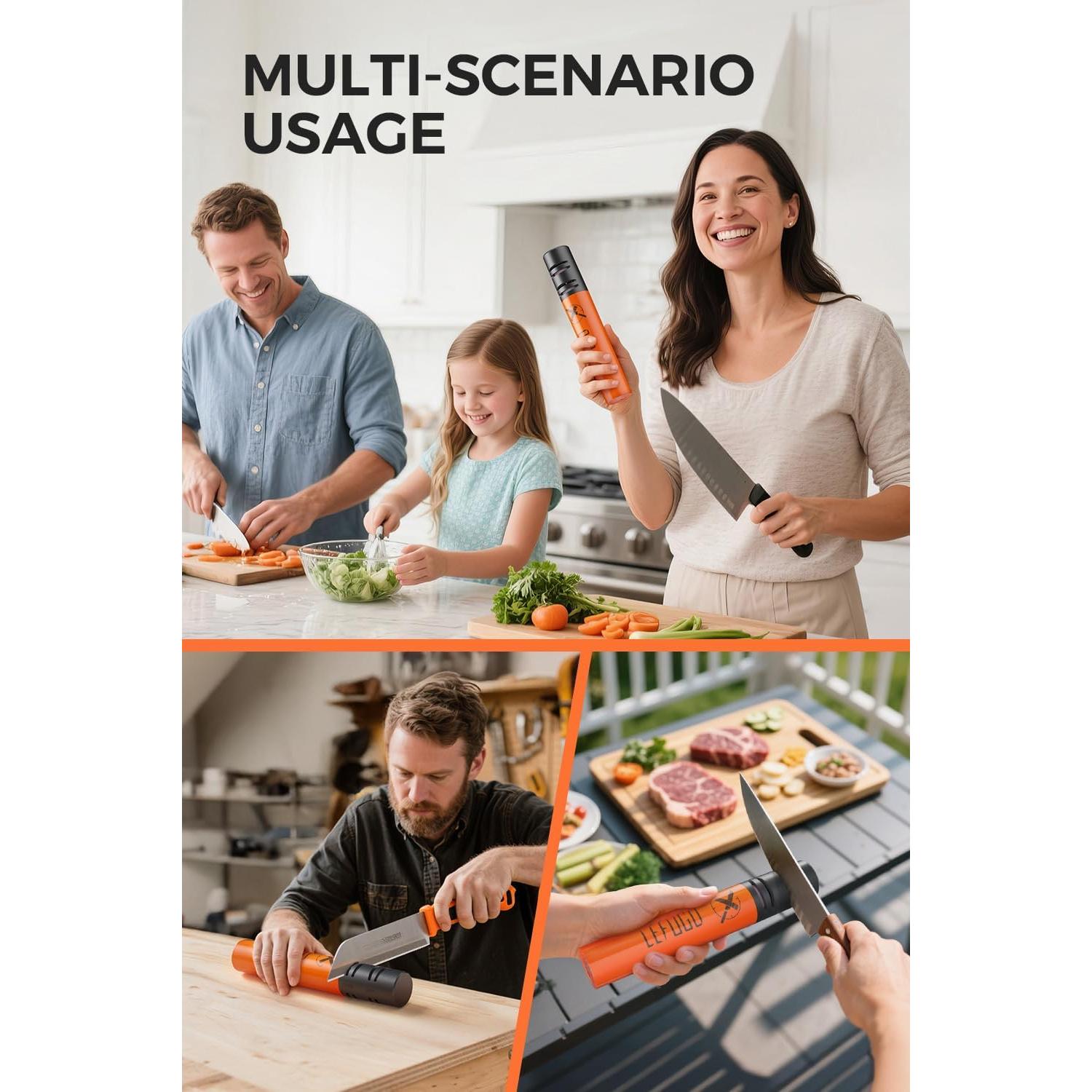 Afilador de cuchillos eléctrico LEFUGO 3 velocidades 7000RPM
