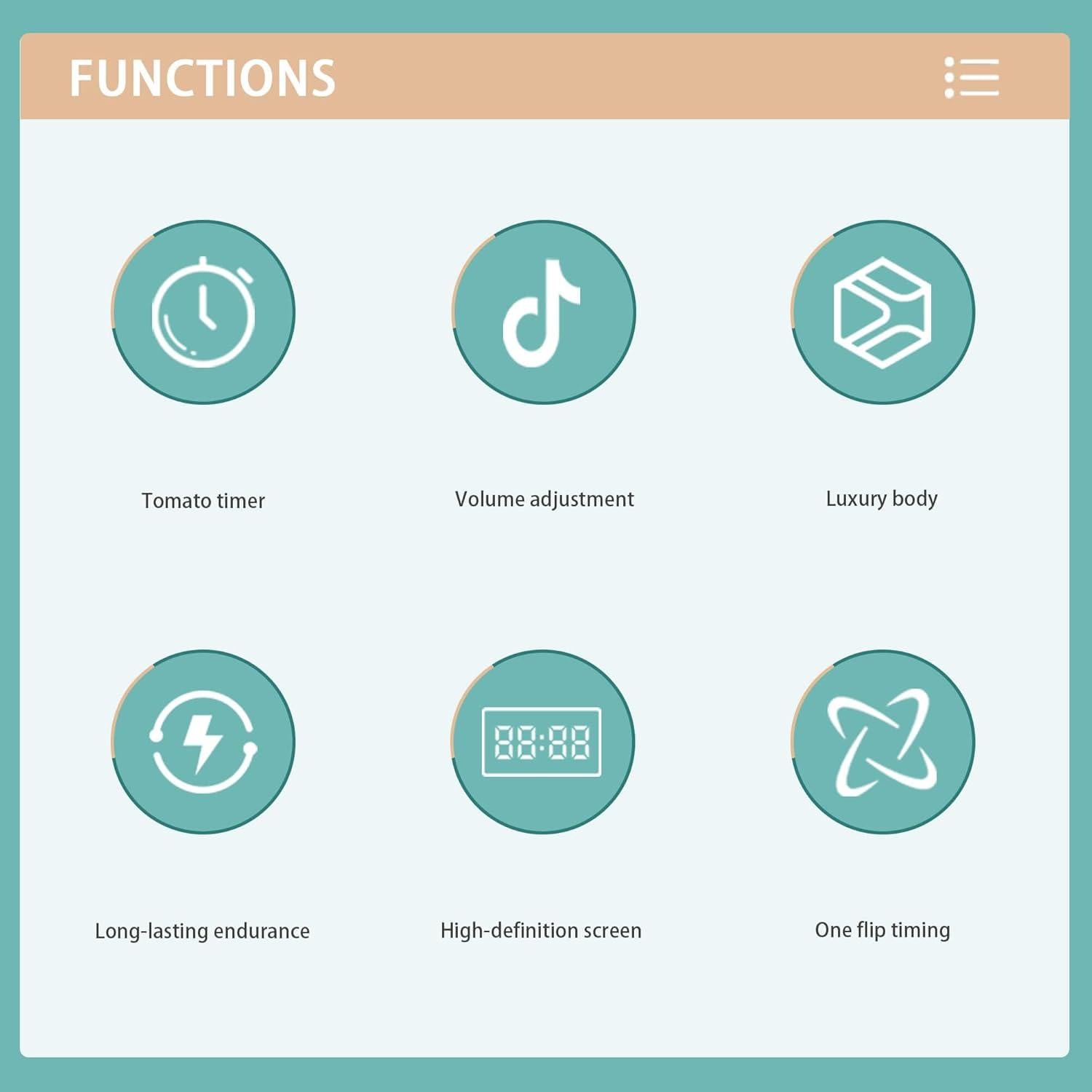 Temporizador Digital Hexagonal Hanlverk, Alarma Silenciosa, Blanco