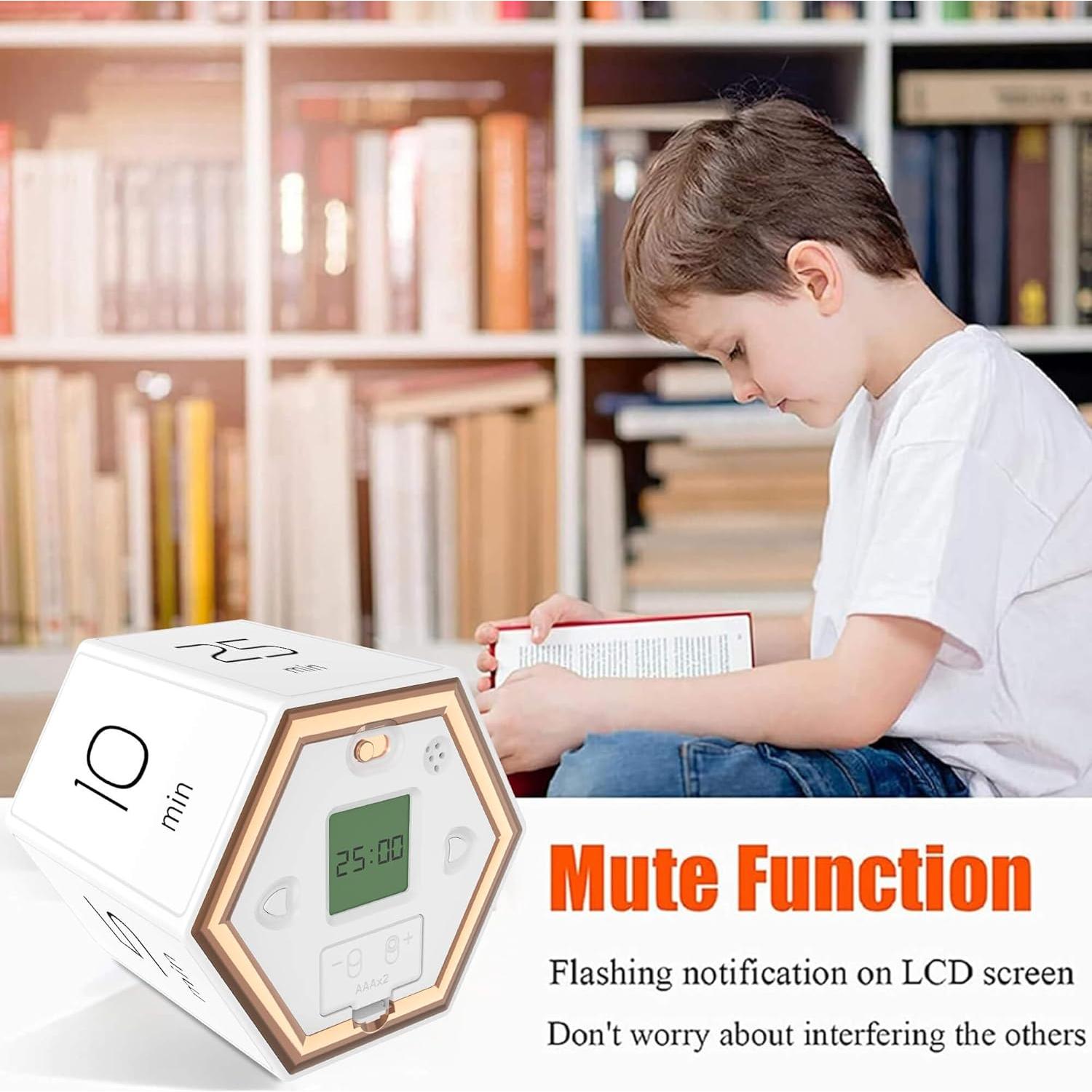 Temporizador Digital Hexagonal Hanlverk, Alarma Silenciosa, Blanco