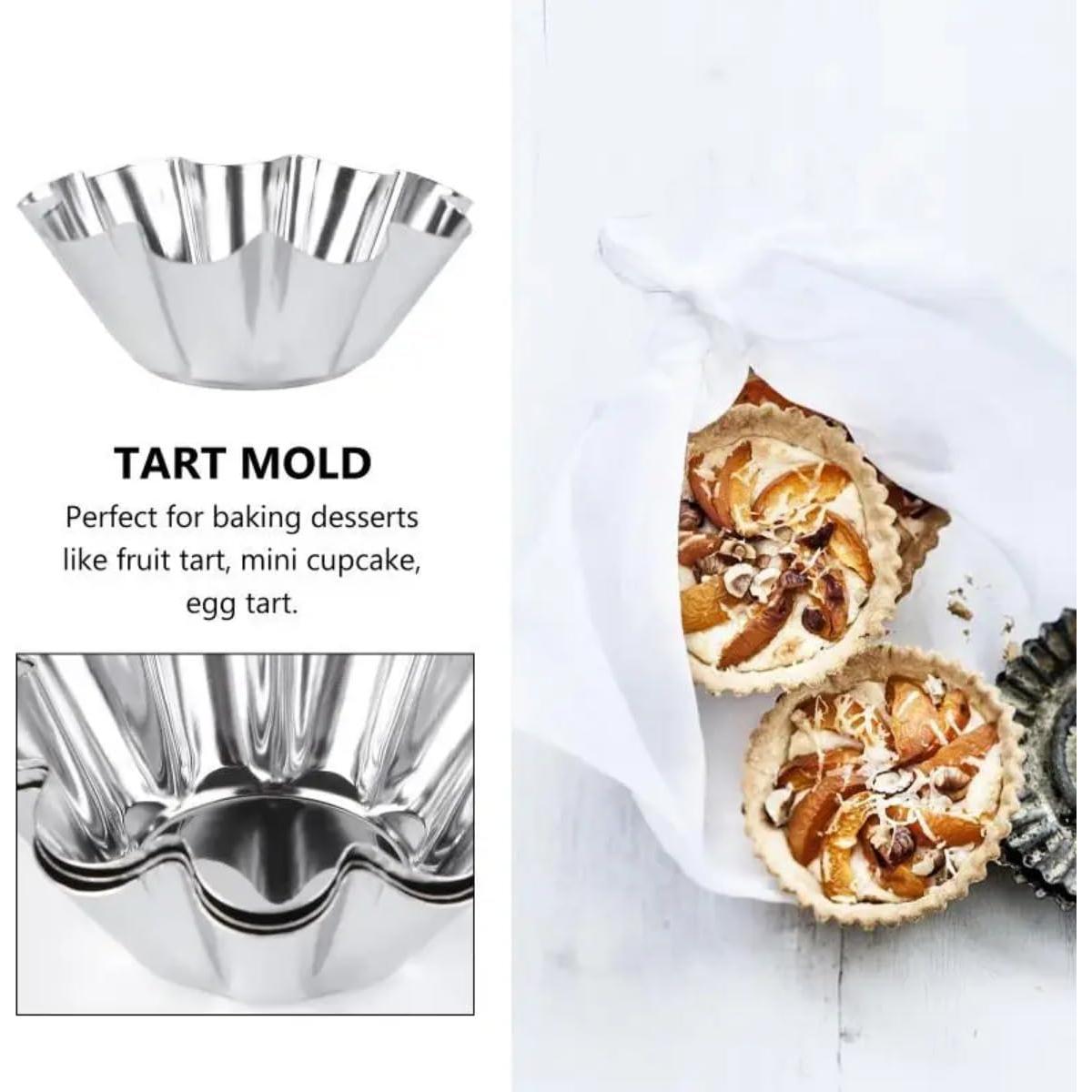 12 Moldes para Tartas de Acero Inoxidable Camland - Antiadherentes