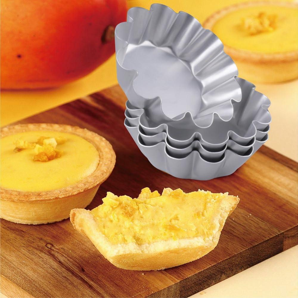 8 Moldes Mini de Tartas Antiadherentes Velicber 12 cm Aluminio
