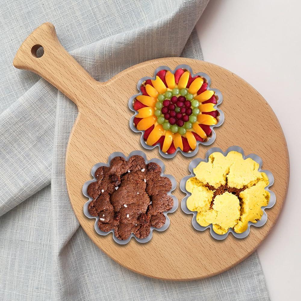 8 Moldes Mini de Tartas Antiadherentes Velicber 12 cm Aluminio