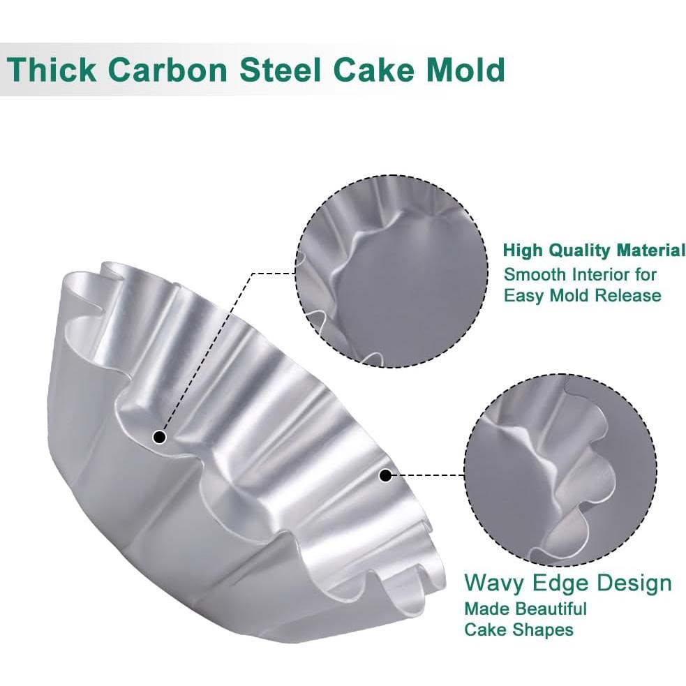 8 Moldes Mini de Tartas Antiadherentes Velicber 12 cm Aluminio