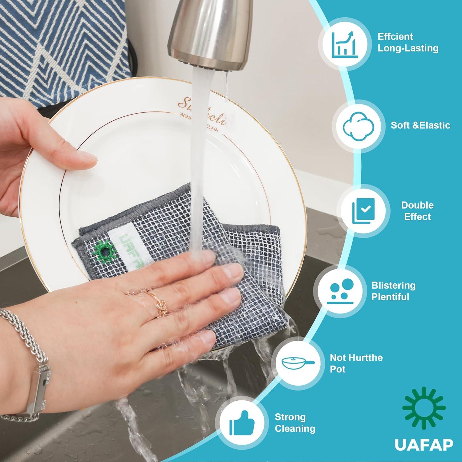 Paños de Cocina UAFAP 12 Pcs Doble Capa 20x20cm Sin Rayones