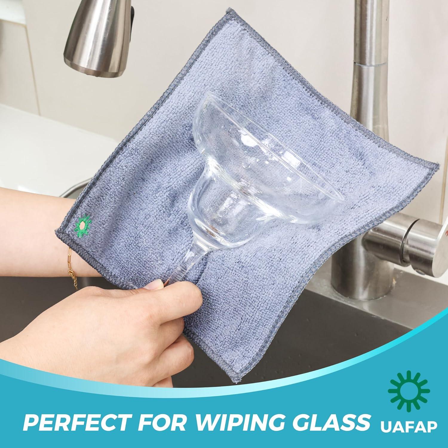 Paños de Cocina UAFAP 12 Pcs Doble Capa 20x20cm Sin Rayones