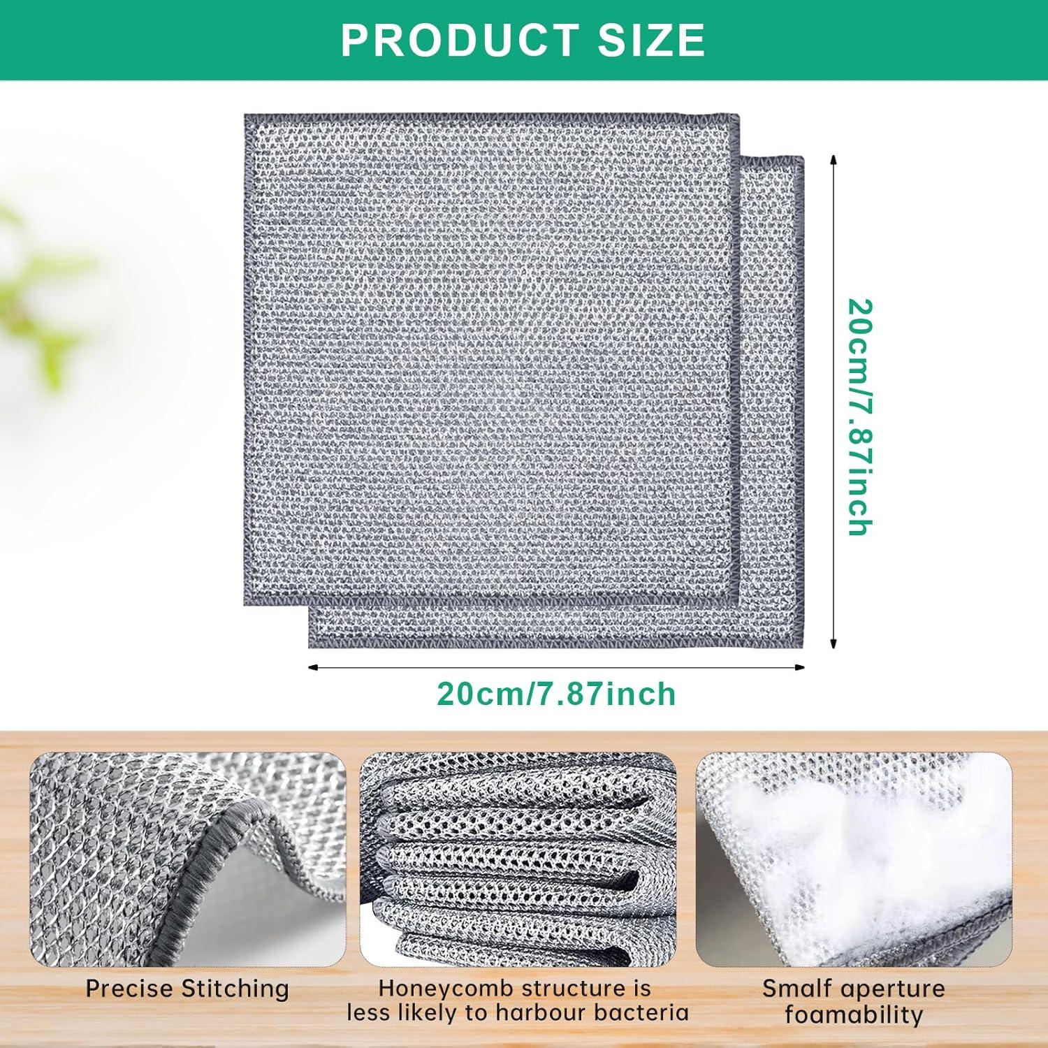 Trapos de Cocina Multiusos BTIFU 20x20 cm - 10 Pcs Reutilizables