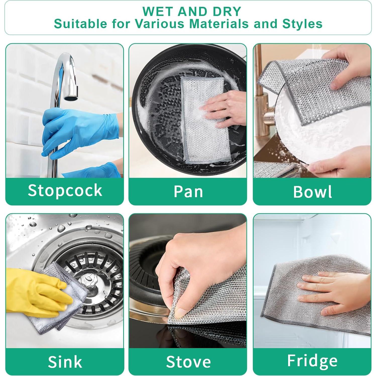 Trapos de Cocina Multiusos BTIFU 20x20 cm - 10 Pcs Reutilizables