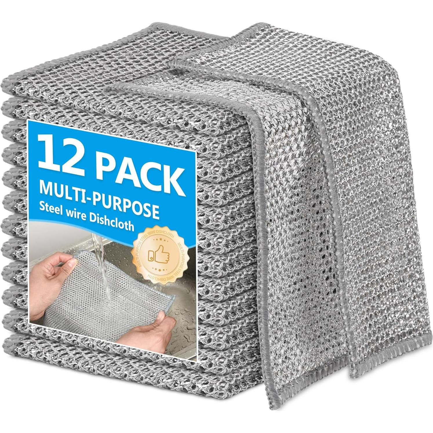 Paquete de 12 Paños de Lavado No Rayantes WYDZKJ 20x20 cm