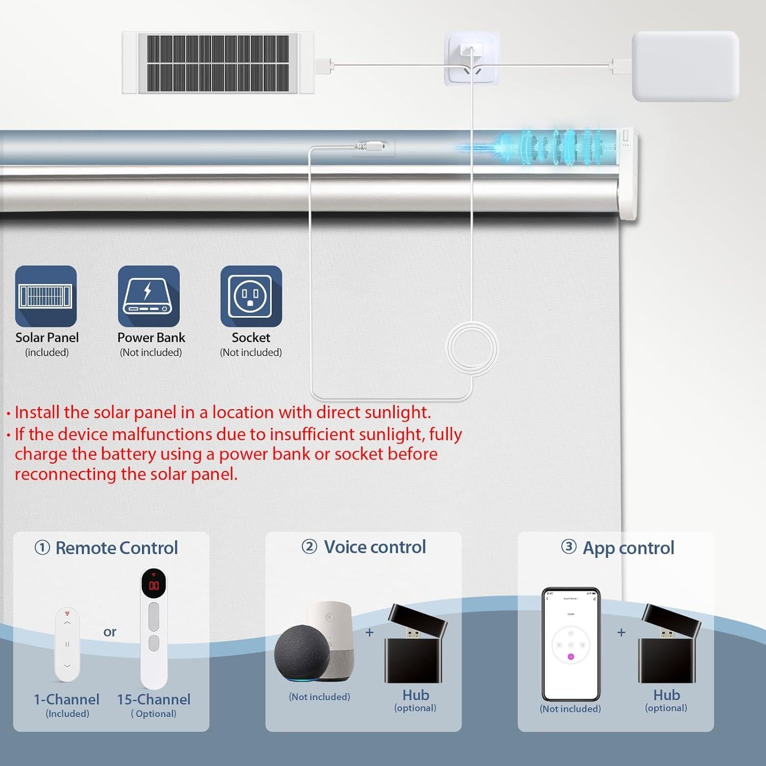 Persianas Motorizadas Ilot Queyries con Panel Solar 35x182.88cm