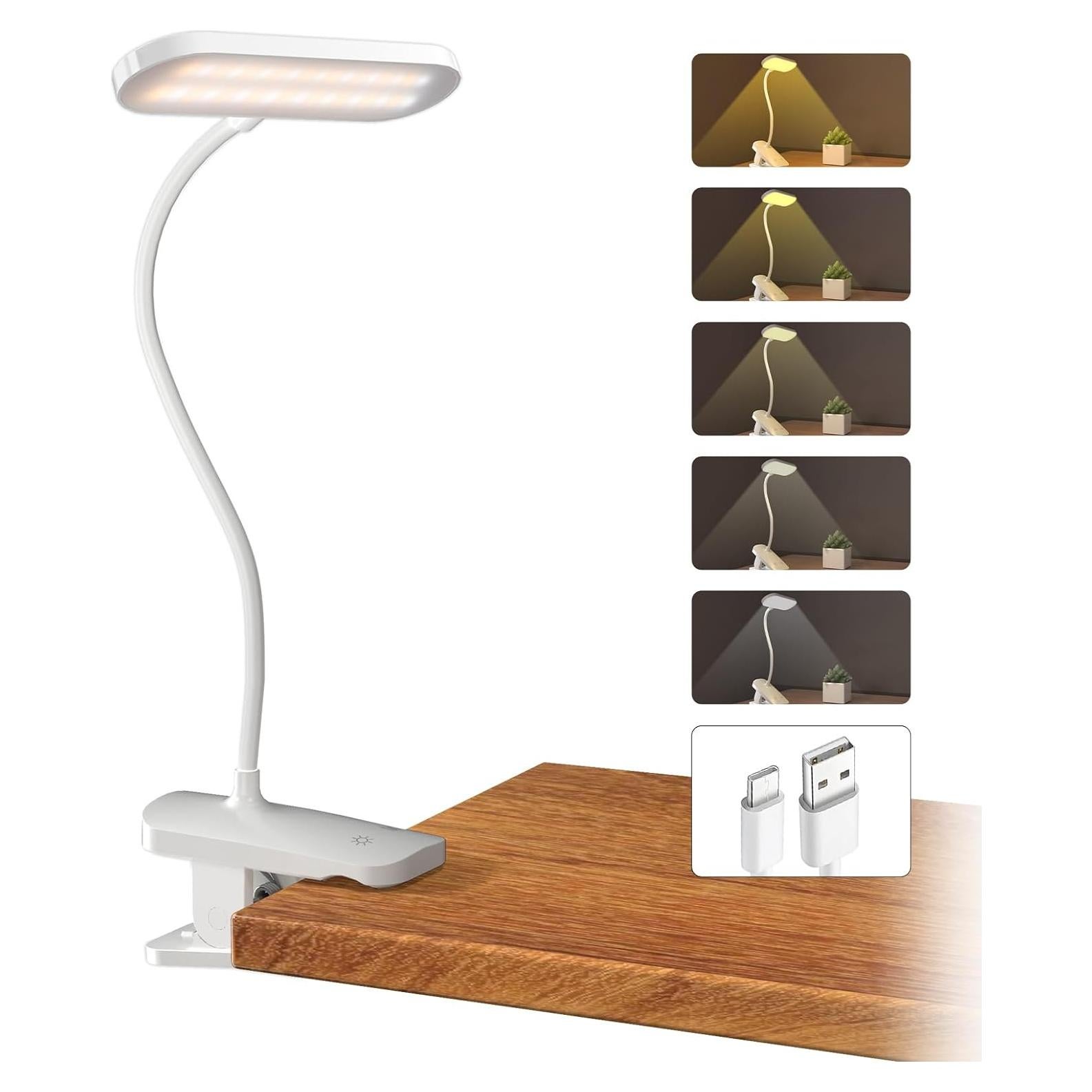 Lámpara de Escritorio CUHIOY con Abrazadera Flexible LED 1800mAh