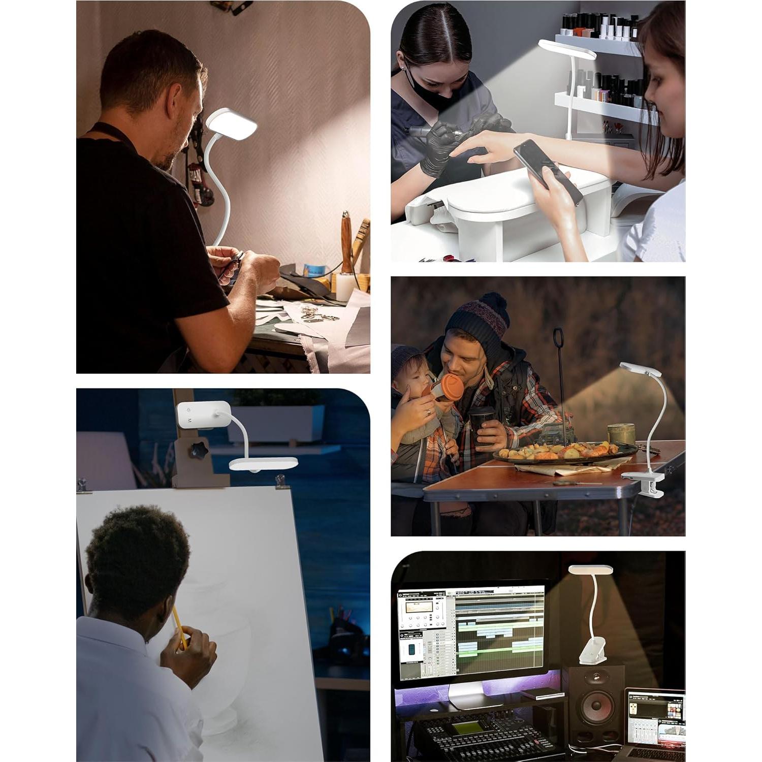 Lámpara de Escritorio CUHIOY con Abrazadera Flexible LED 1800mAh