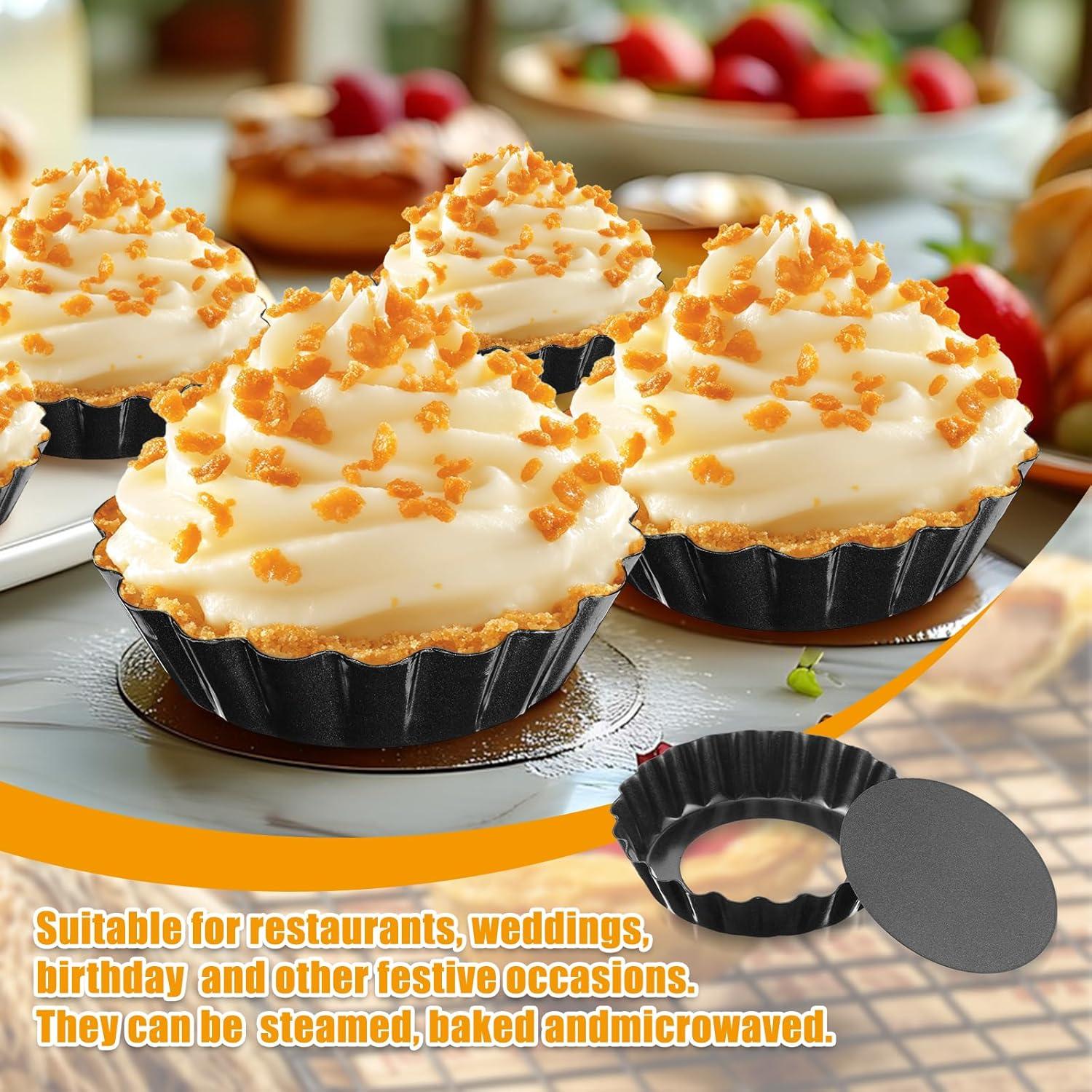 16 Moldes de Tartas Mini HOFURME Antiadherentes 8cm