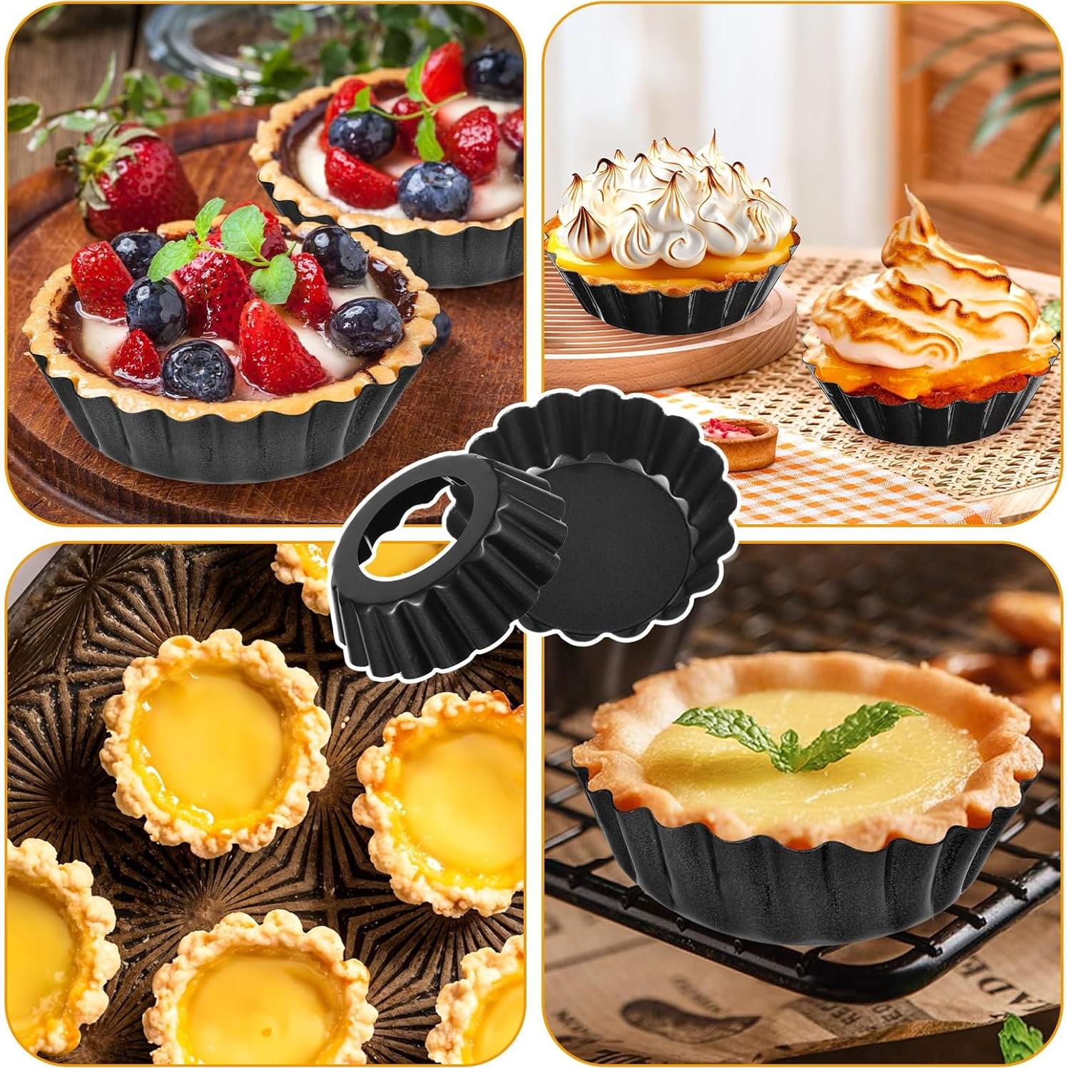 16 Moldes de Tartas Mini HOFURME Antiadherentes 8cm