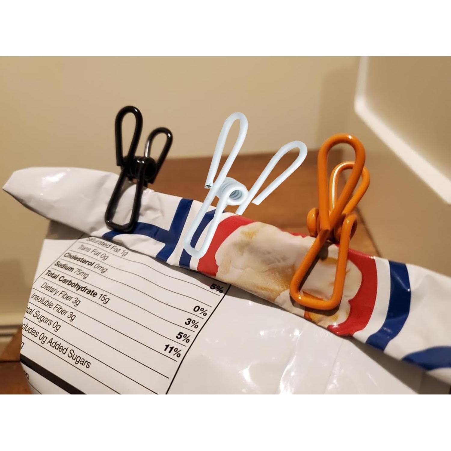 Pinzas para Chips YIHUANYIFA 20 Piezas 5 cm Negras Reutilizables