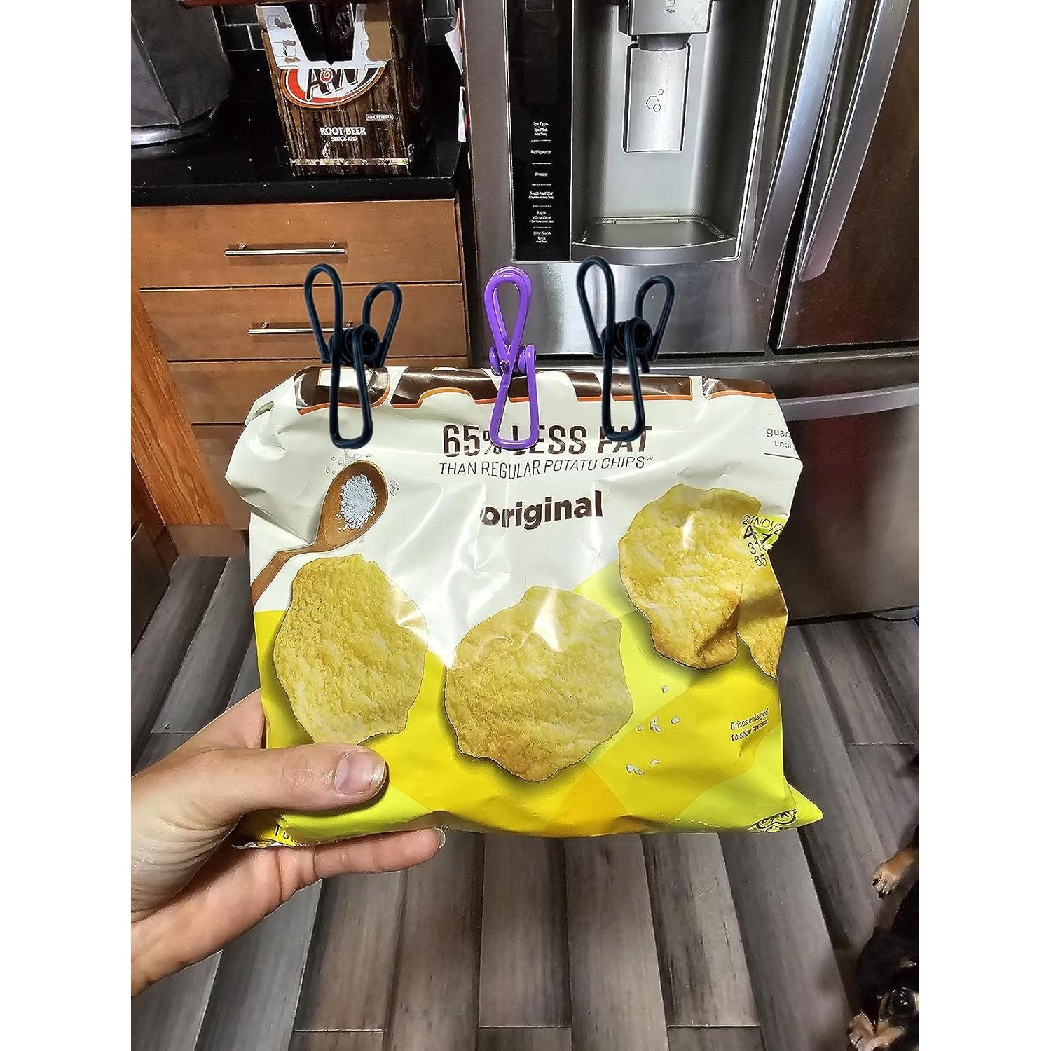 Pinzas para Chips YIHUANYIFA 20 Piezas 5 cm Negras Reutilizables