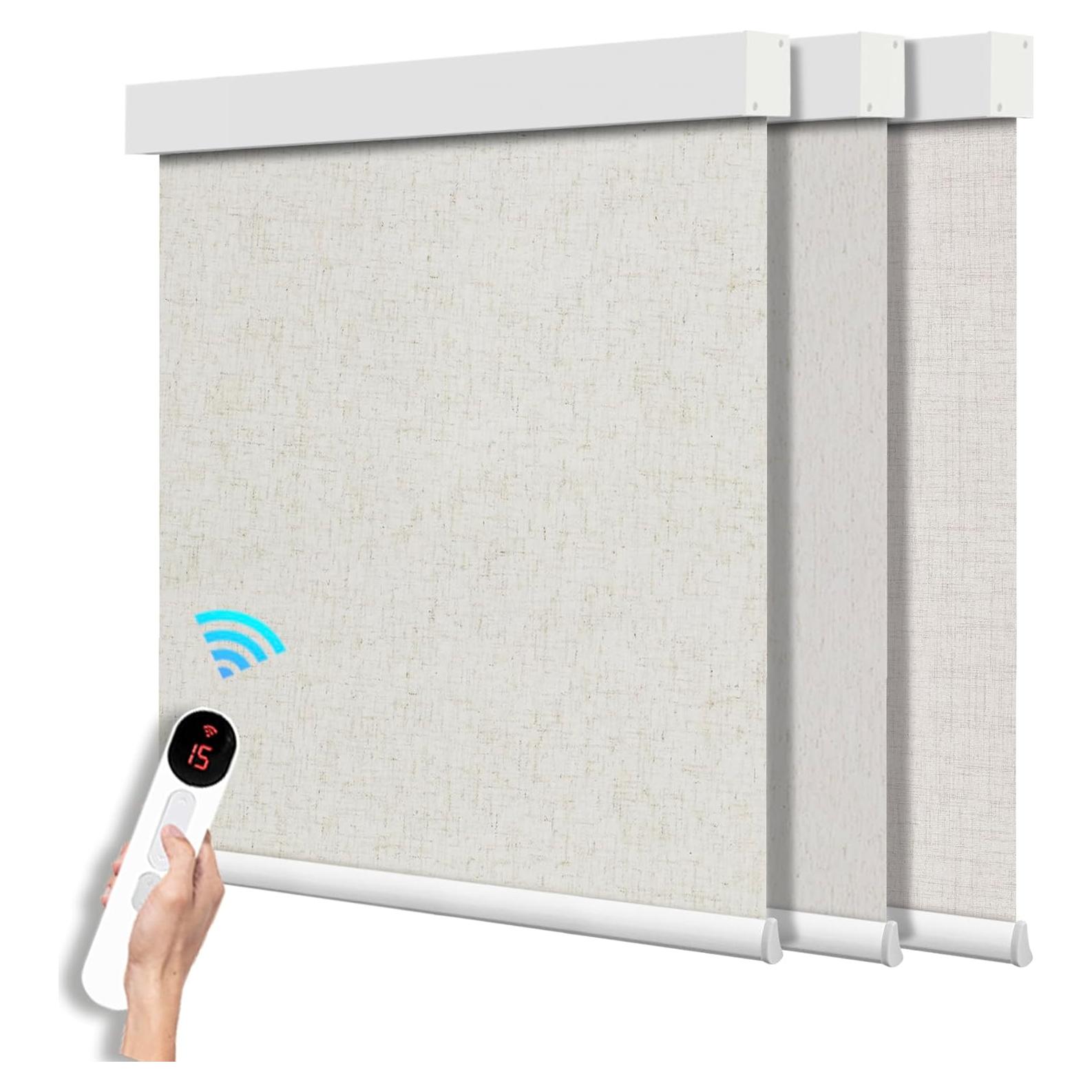 Persianas Motorizadas Aprilsmart 86.36x182.88cm Opacas Control Remoto