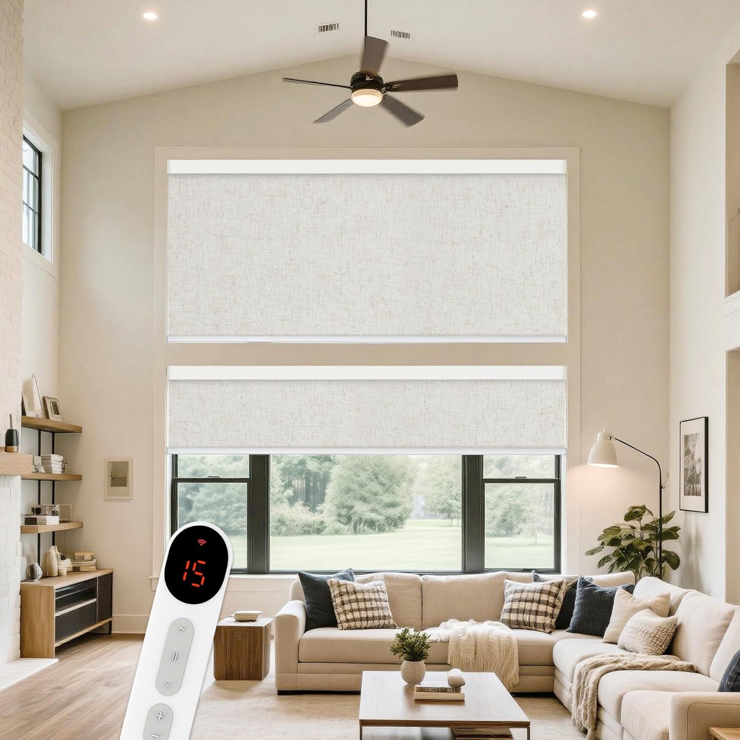 Persianas Motorizadas Aprilsmart 86.36x182.88cm Opacas Control Remoto