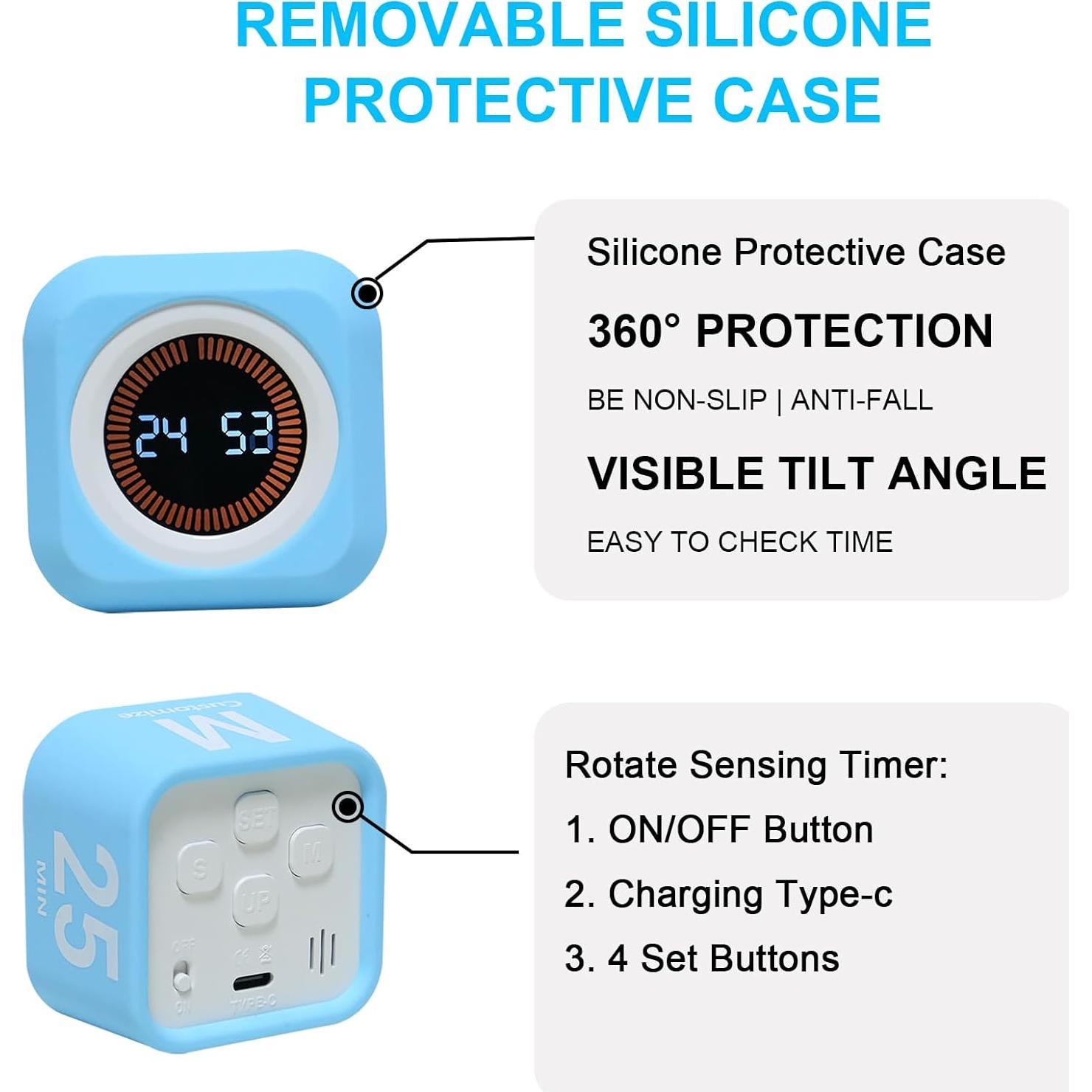 Temporizador Visual Pomodoro FCXJTU Cubo 5/10/25/50 Minutos