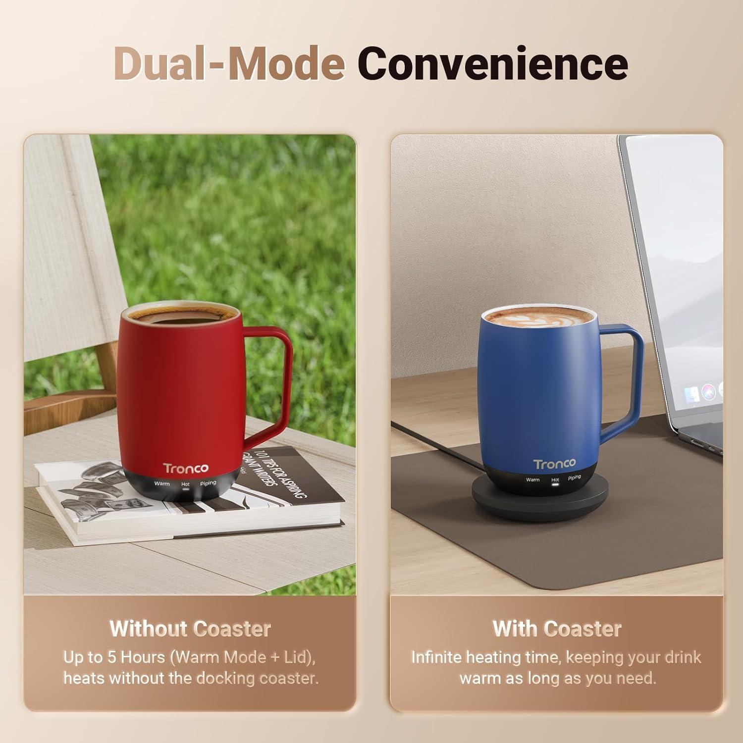 Taza de Café Autocalentable Tronco 14 oz - Control Temperatura