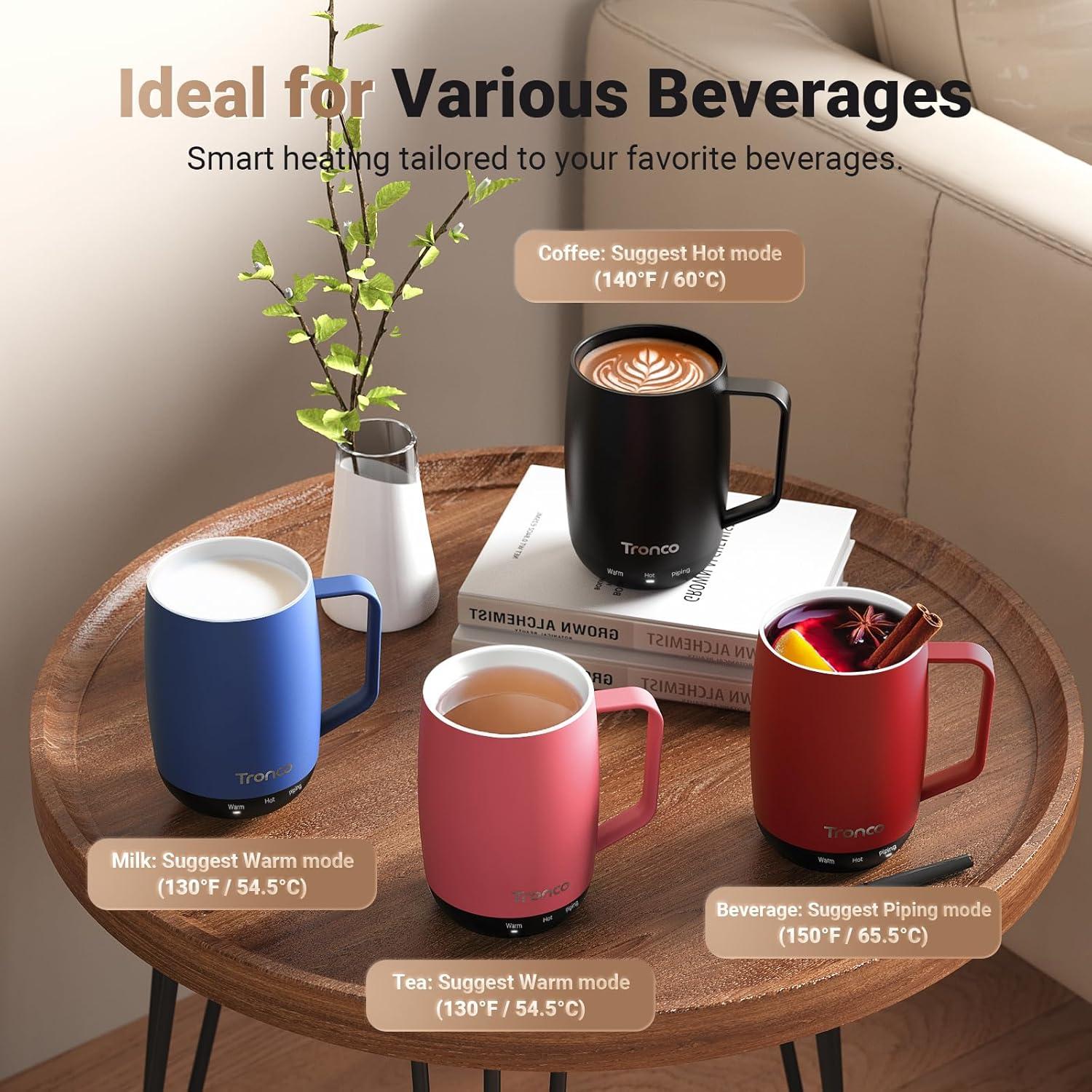 Taza de Café Autocalentable Tronco 14 oz - Control Temperatura