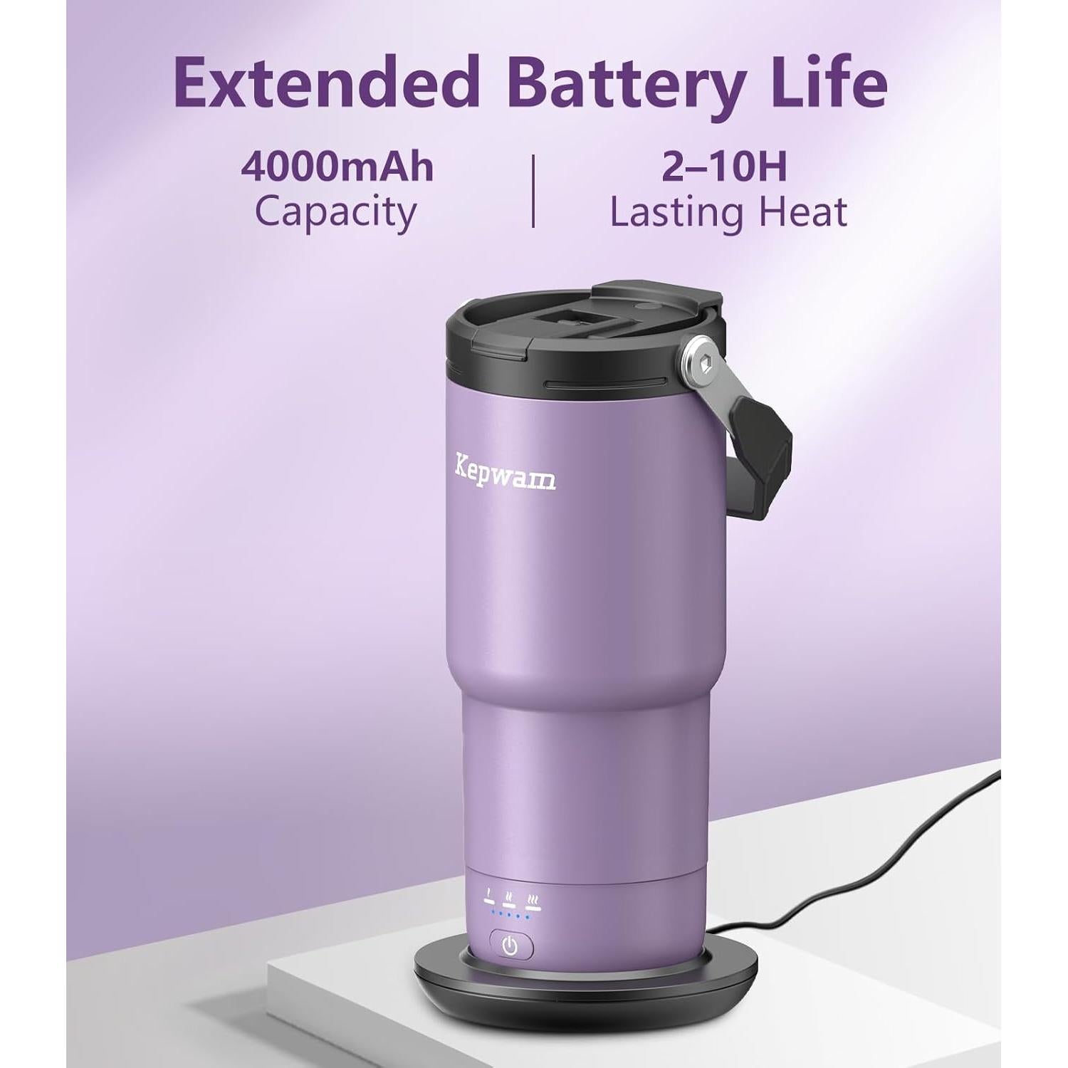 Taza de Viaje Autocalentable Kepwam 20oz Control Temperatura