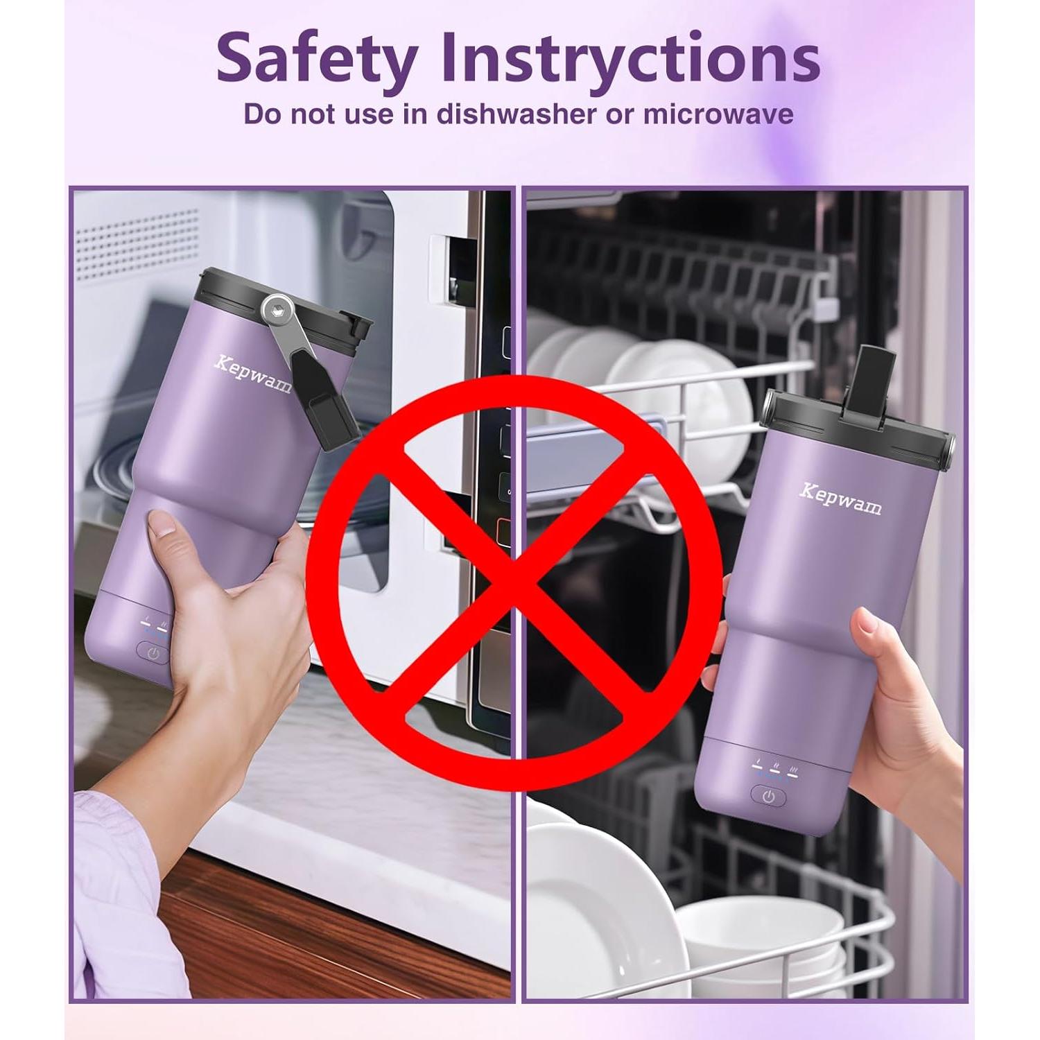 Taza de Viaje Autocalentable Kepwam 20oz Control Temperatura