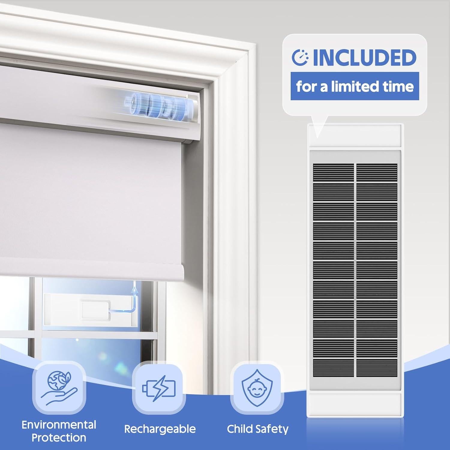 Persianas Motorizadas MANSNIX 88.9x182.9 cm Oscurecimiento Total